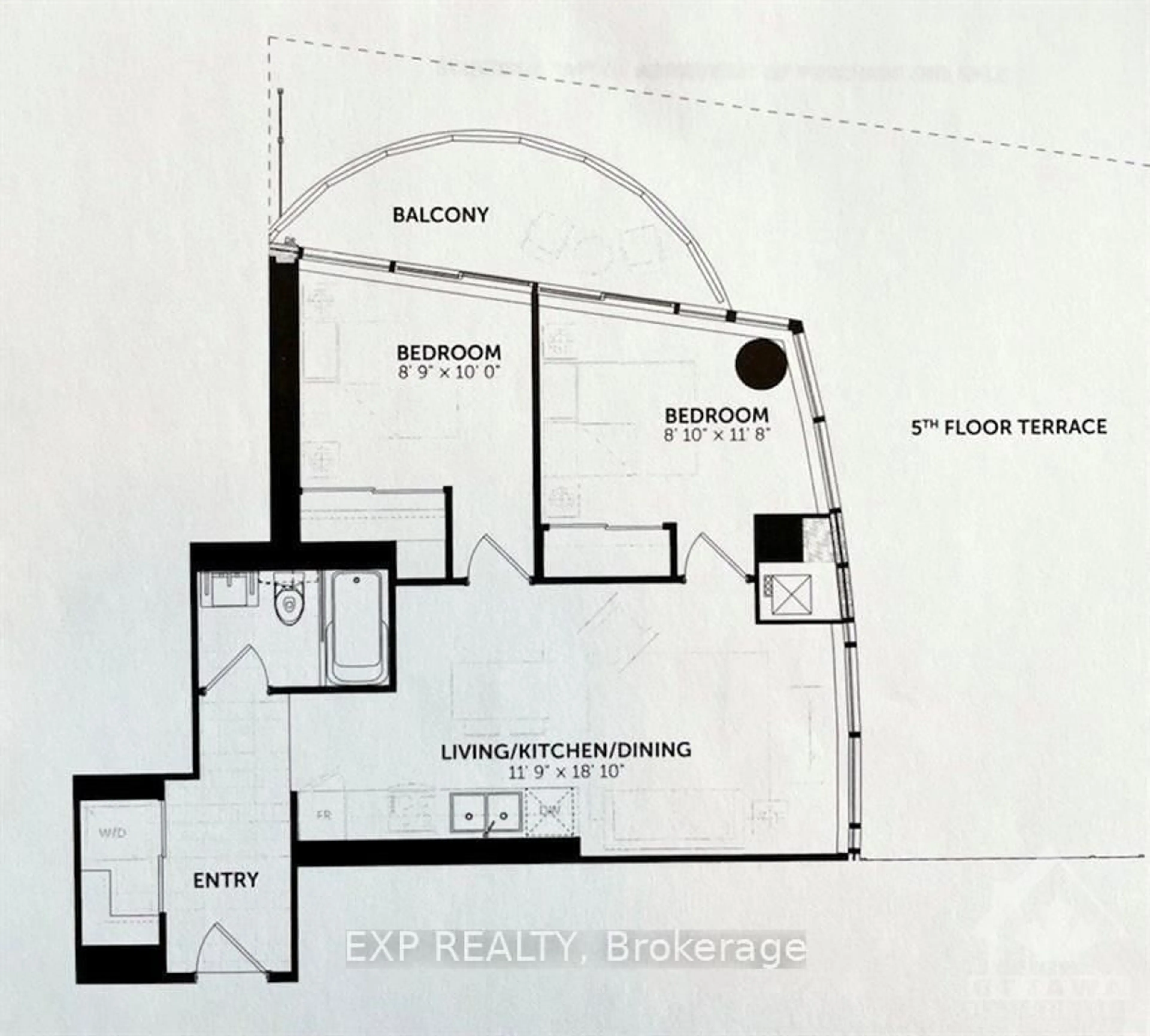 Floor plan for 805 Carling Ave #3702, Ottawa Ontario K1S 2E7