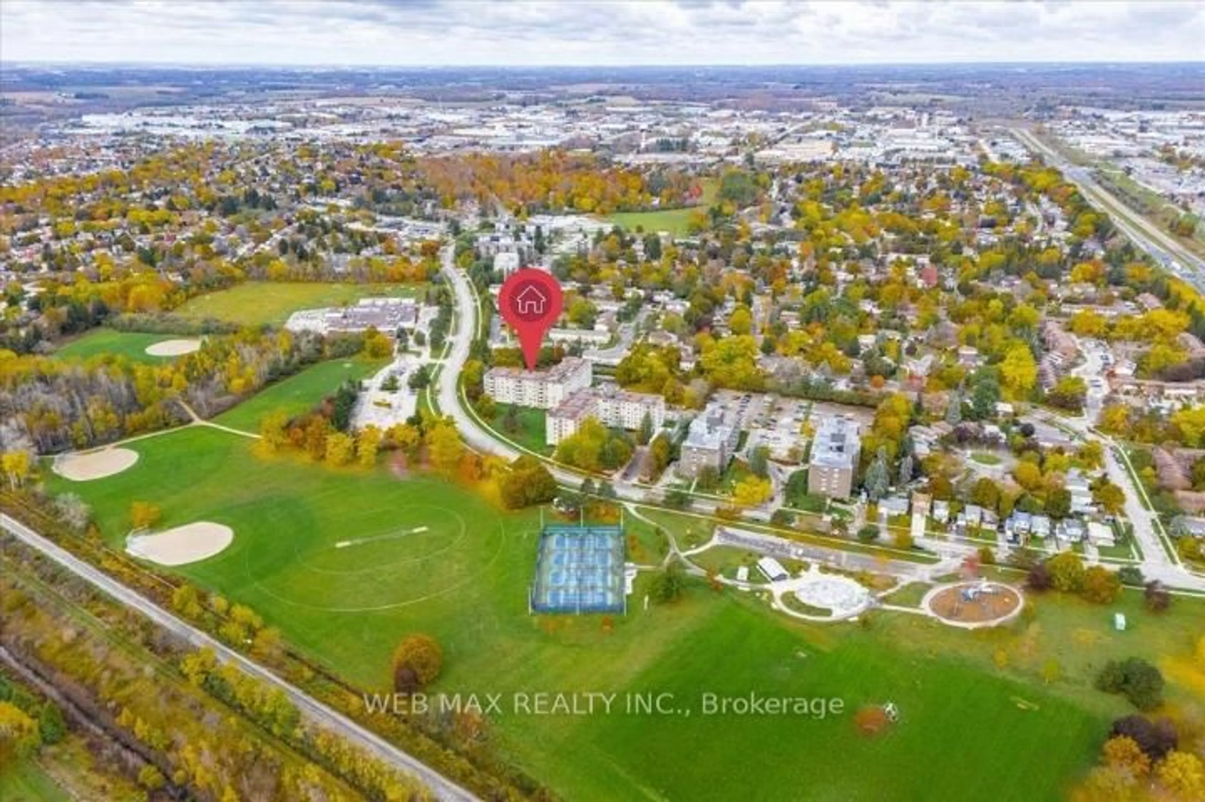 A pic from outside/outdoor area/front of a property/back of a property/a pic from drone, unknown for 93 Westwood Rd #311, Guelph Ontario N1H 7J7