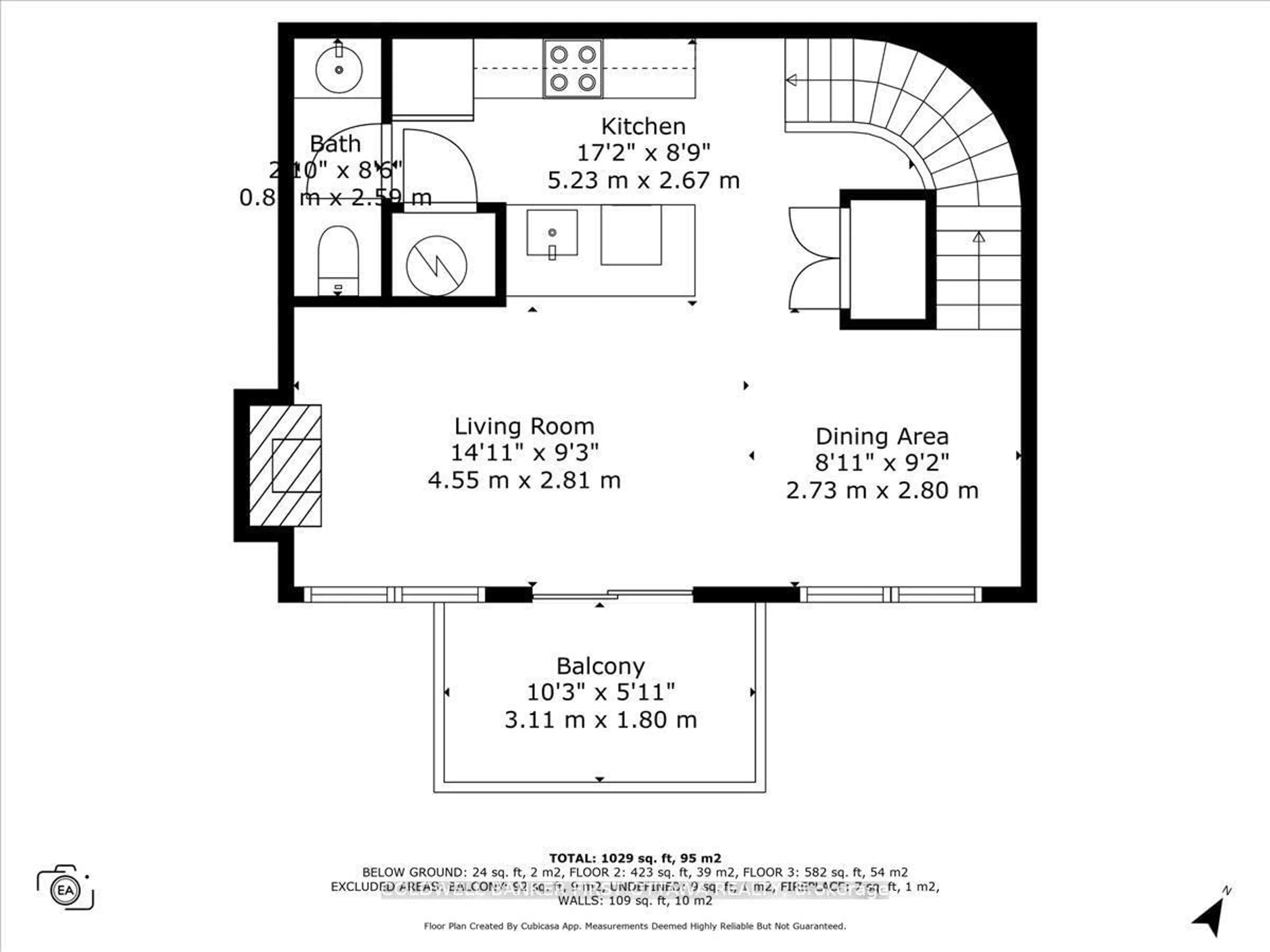 Floor plan for 414 NEPEAN St #F, Ottawa Ontario K1R 5G7
