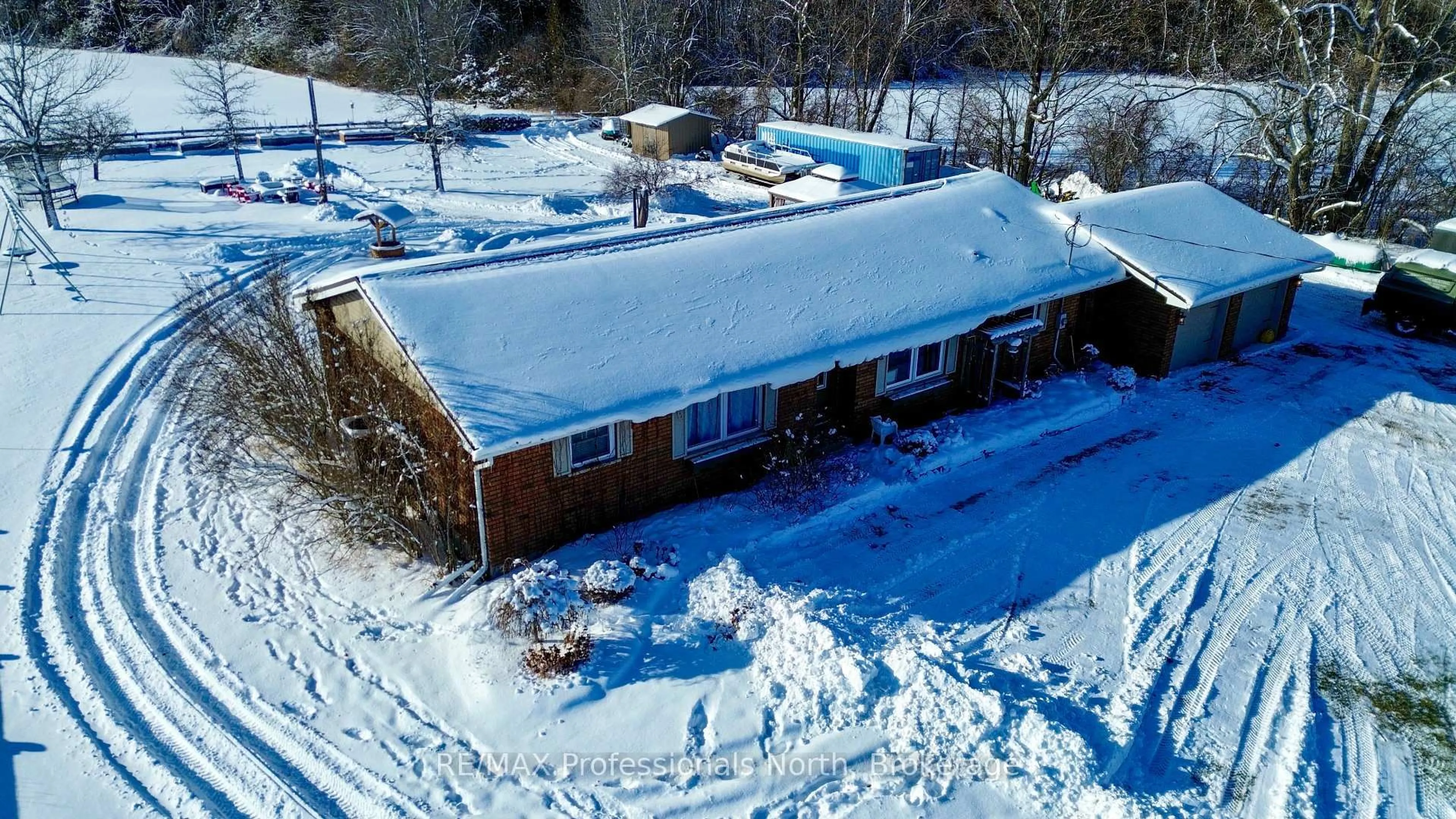 A pic from outside/outdoor area/front of a property/back of a property/a pic from drone, building for 960 5th Line Douro, Douro-Dummer Ontario K0L 2H0