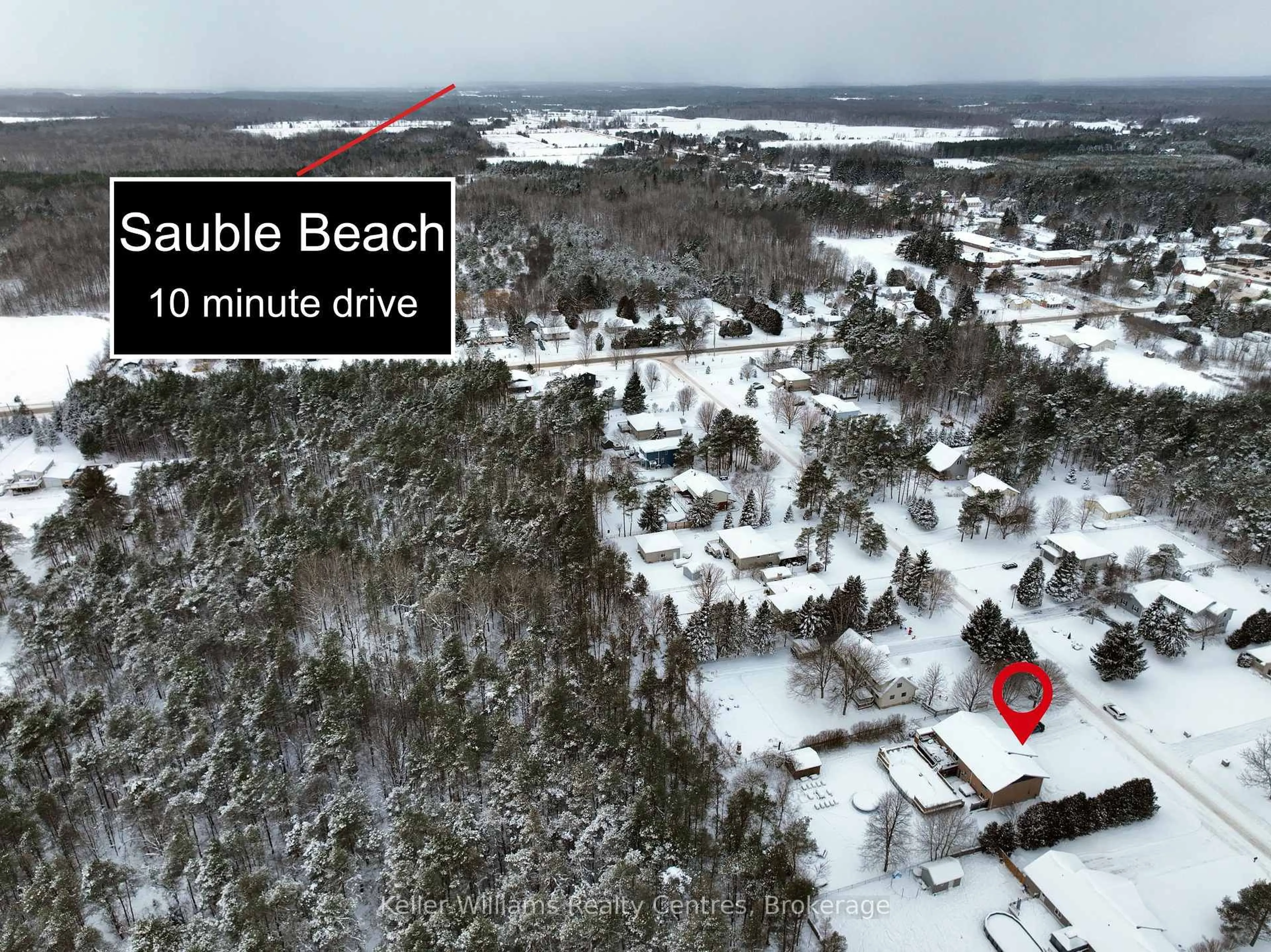 A pic from outside/outdoor area/front of a property/back of a property/a pic from drone, water/lake/river/ocean view for 27 Pine Tree Dr, South Bruce Peninsula Ontario N0H 1P0