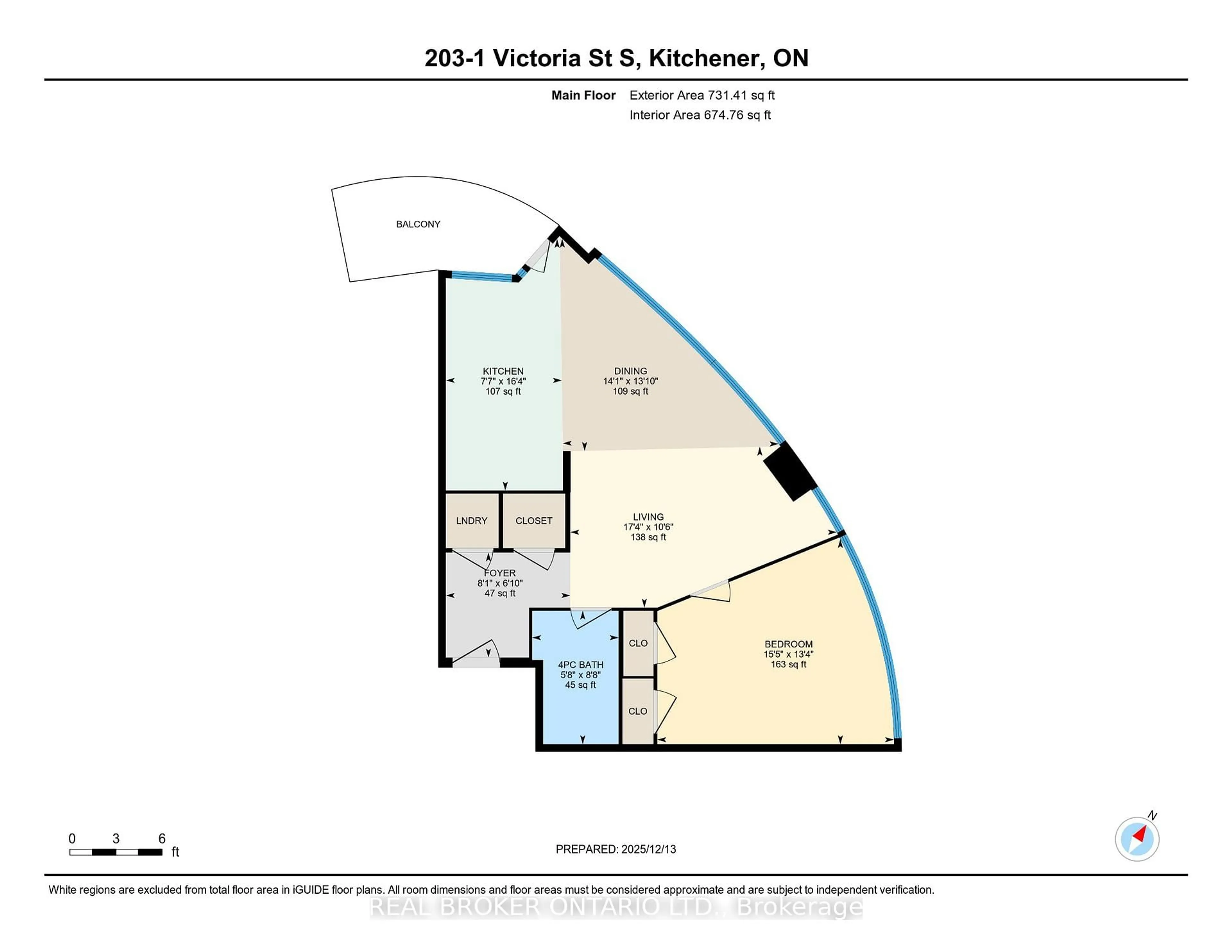 Floor plan for 1 Victoria St #203, Kitchener Ontario N2G 0B5