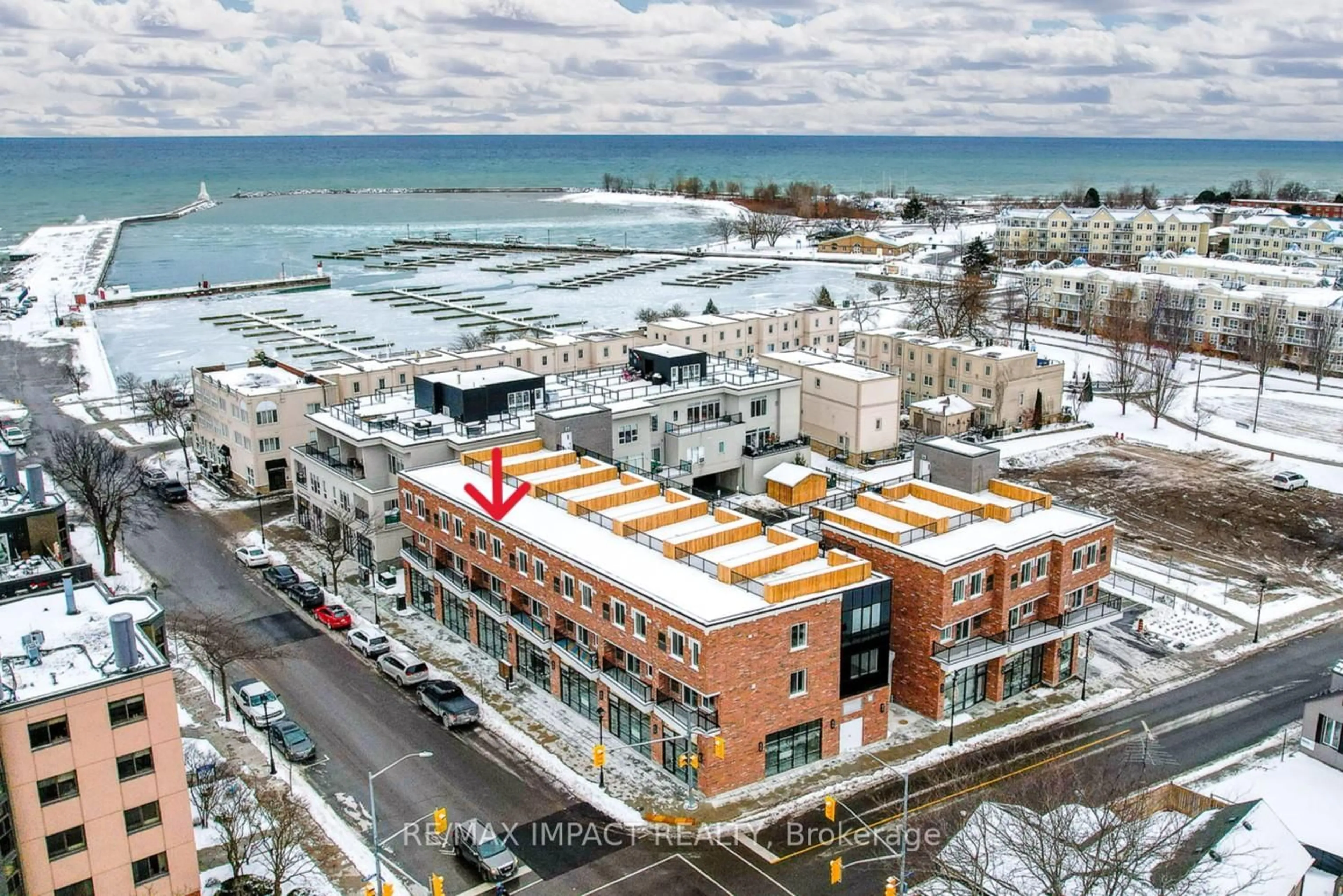 A pic from outside/outdoor area/front of a property/back of a property/a pic from drone, unknown for 185 Division St #108, 208, 308, Cobourg Ontario K9A 4M4