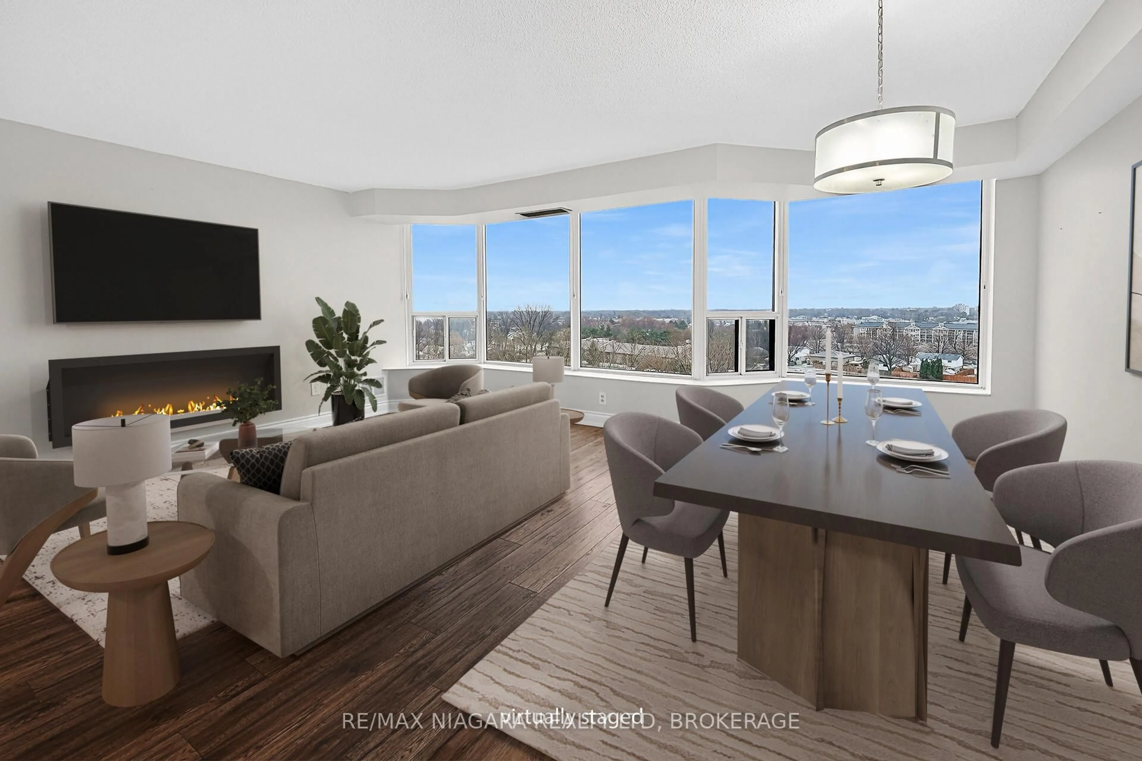 Living room with furniture, unknown for 81 Scott St #911, St. Catharines Ontario L2N 7L5