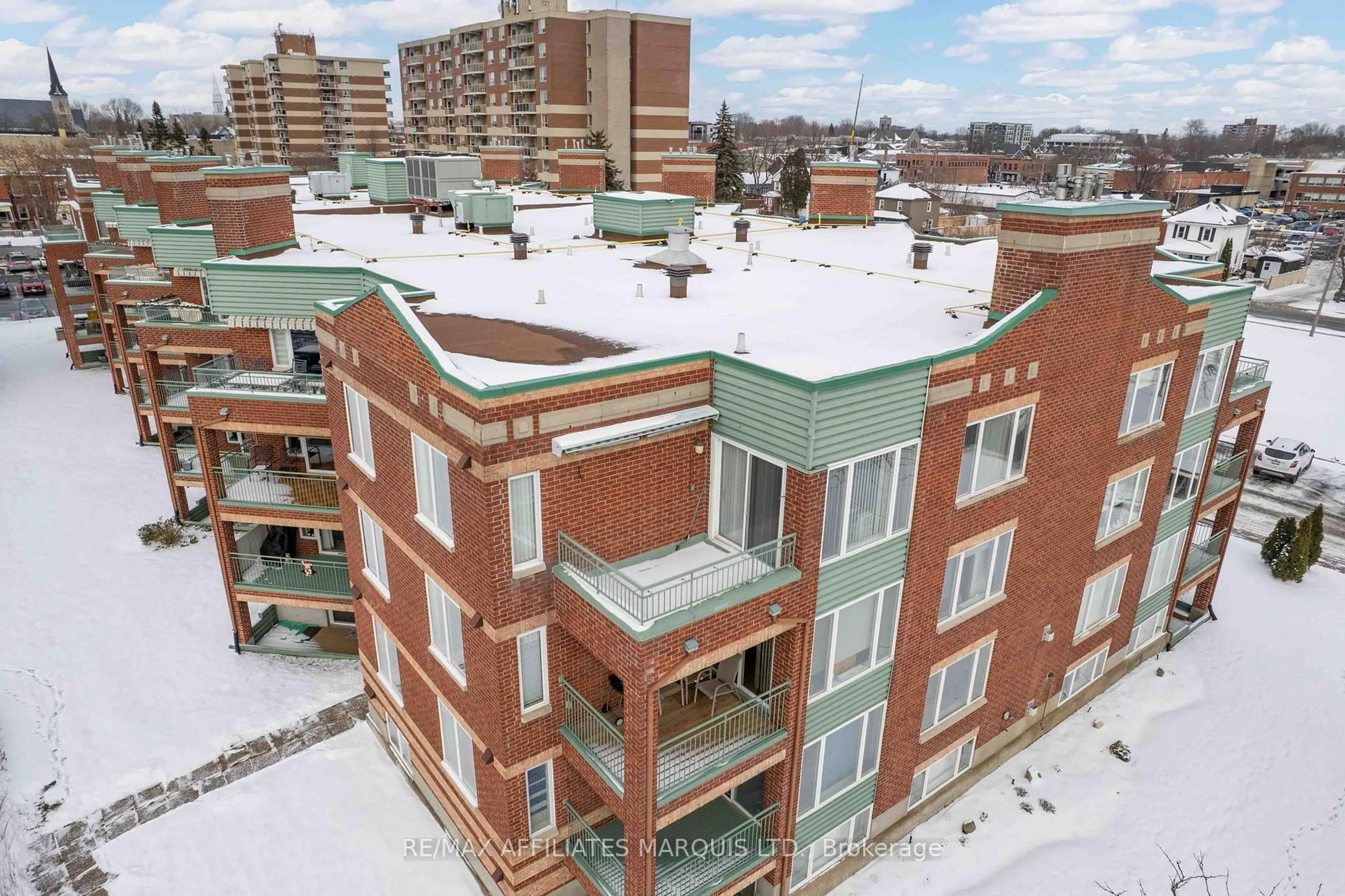 A pic from outside/outdoor area/front of a property/back of a property/a pic from drone, city buildings view from balcony for 121 Water St #411, Cornwall Ontario K6J 5T8