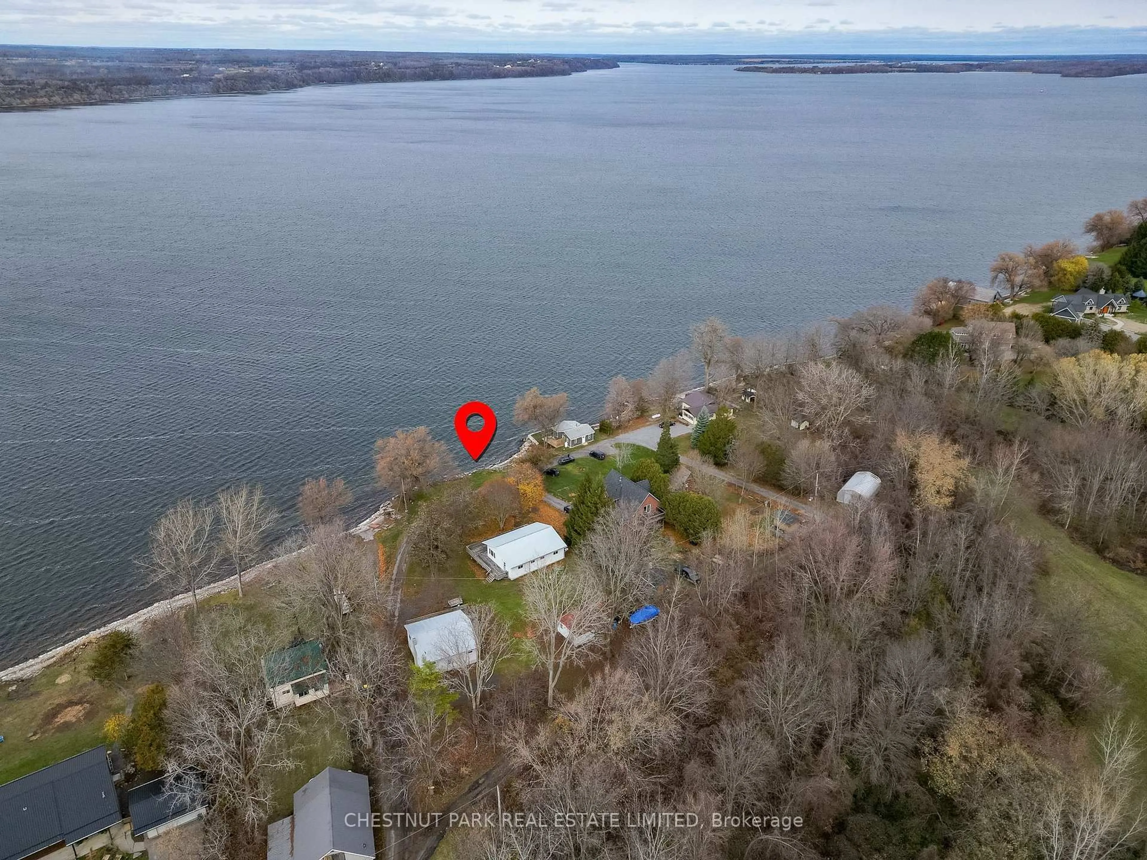 A pic from outside/outdoor area/front of a property/back of a property/a pic from drone, water/lake/river/ocean view for 84-88 Munroe Lane, Prince Edward County Ontario K0K 2T0