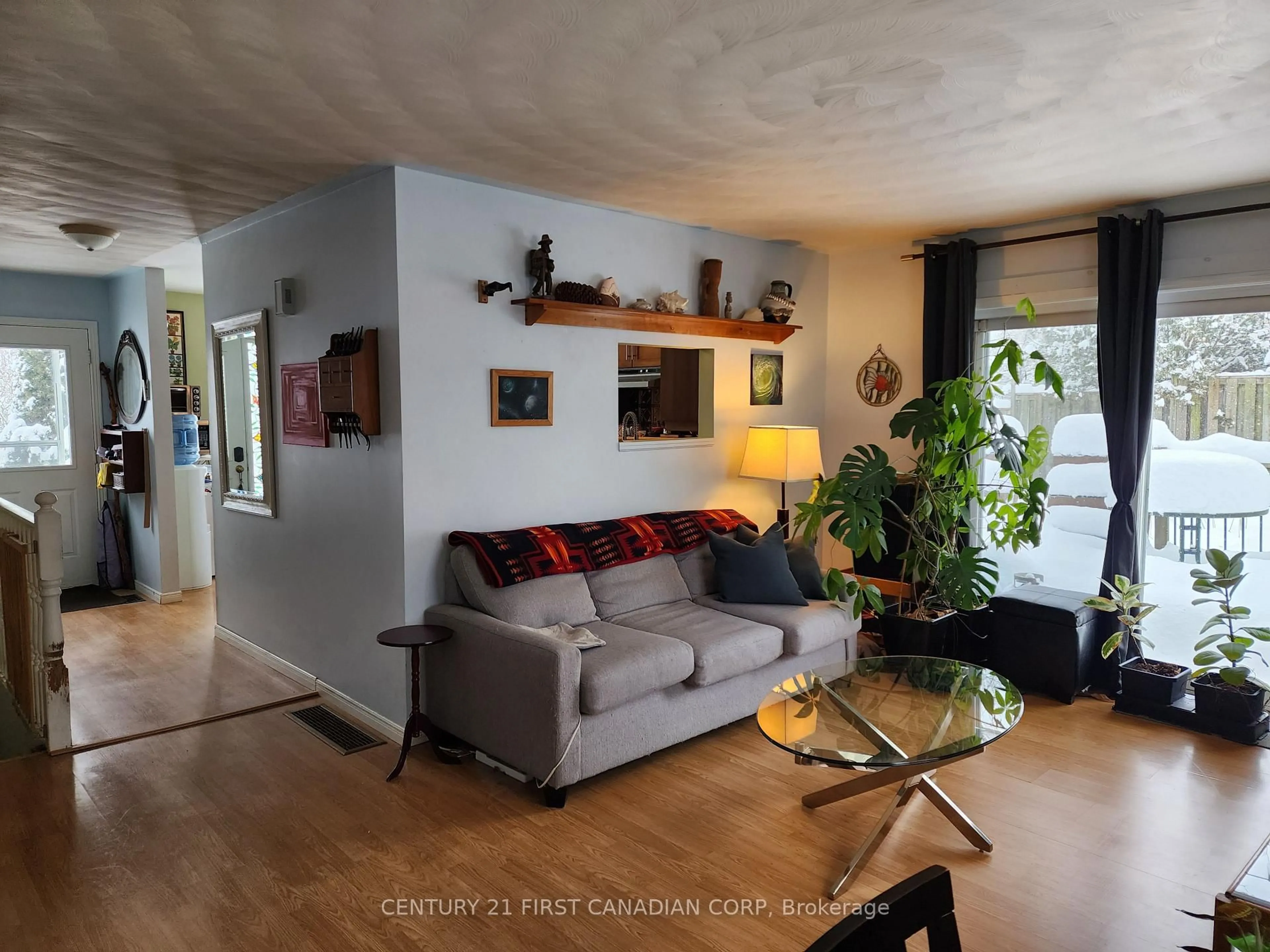 Living room with furniture, wood/laminate floor for 169 Hutchison Ave, Ingersoll Ontario N5C 3Y1