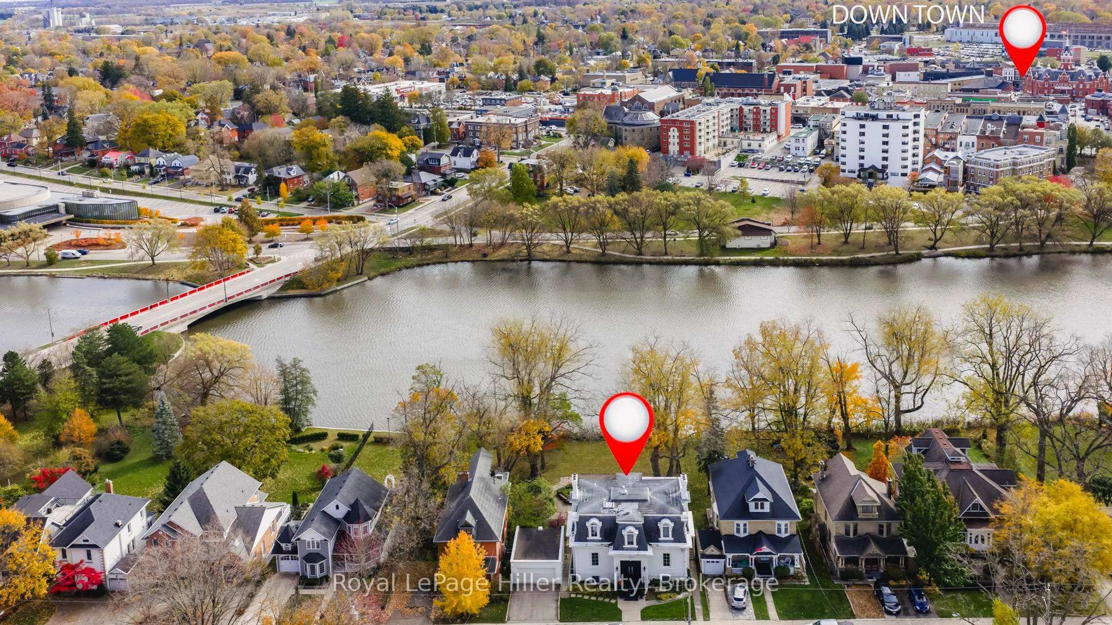 A pic from outside/outdoor area/front of a property/back of a property/a pic from drone, water/lake/river/ocean view for 113 William St, Stratford Ontario N5A 4X9