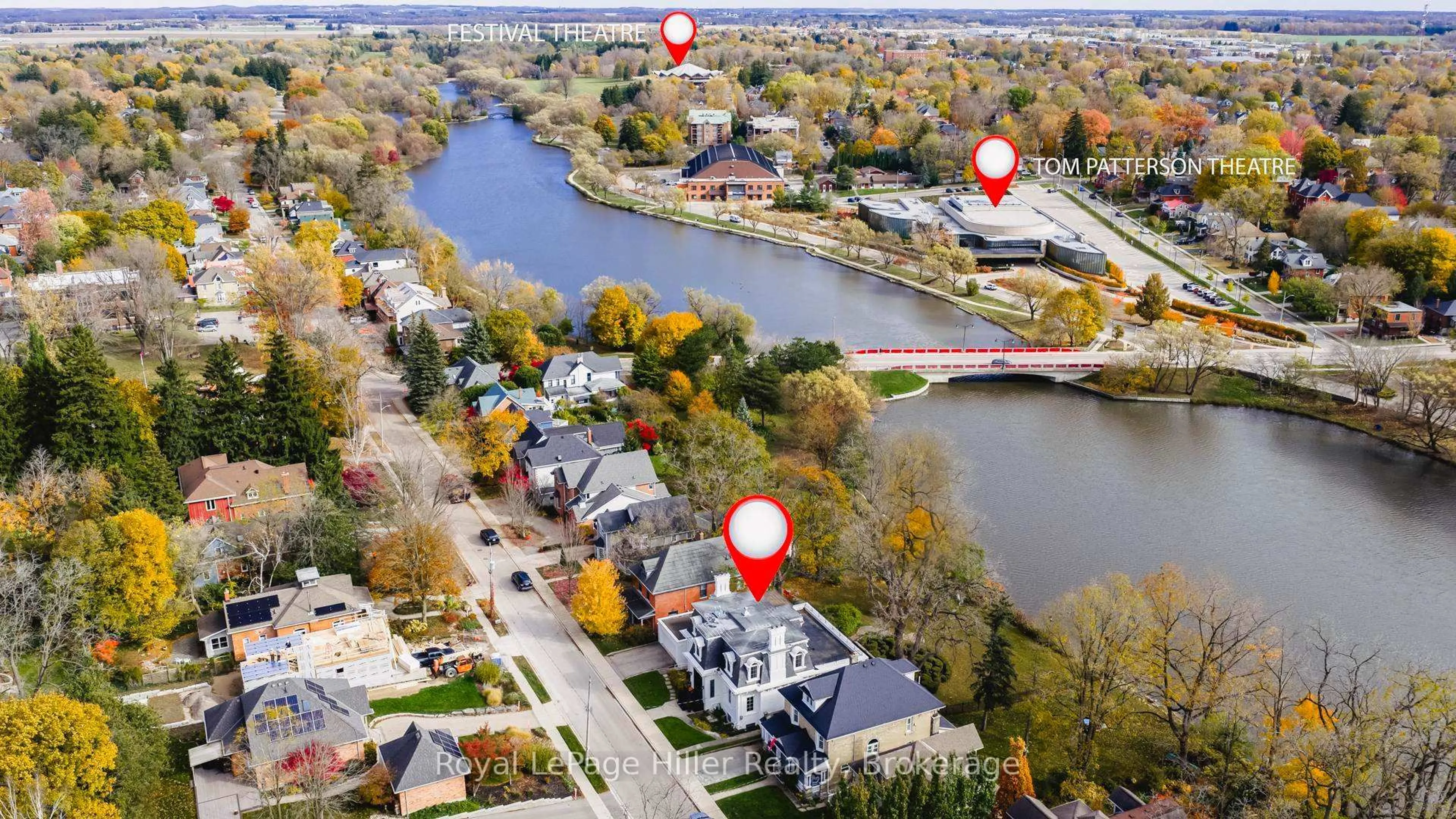 A pic from outside/outdoor area/front of a property/back of a property/a pic from drone, water/lake/river/ocean view for 113 William St, Stratford Ontario N5A 4X9