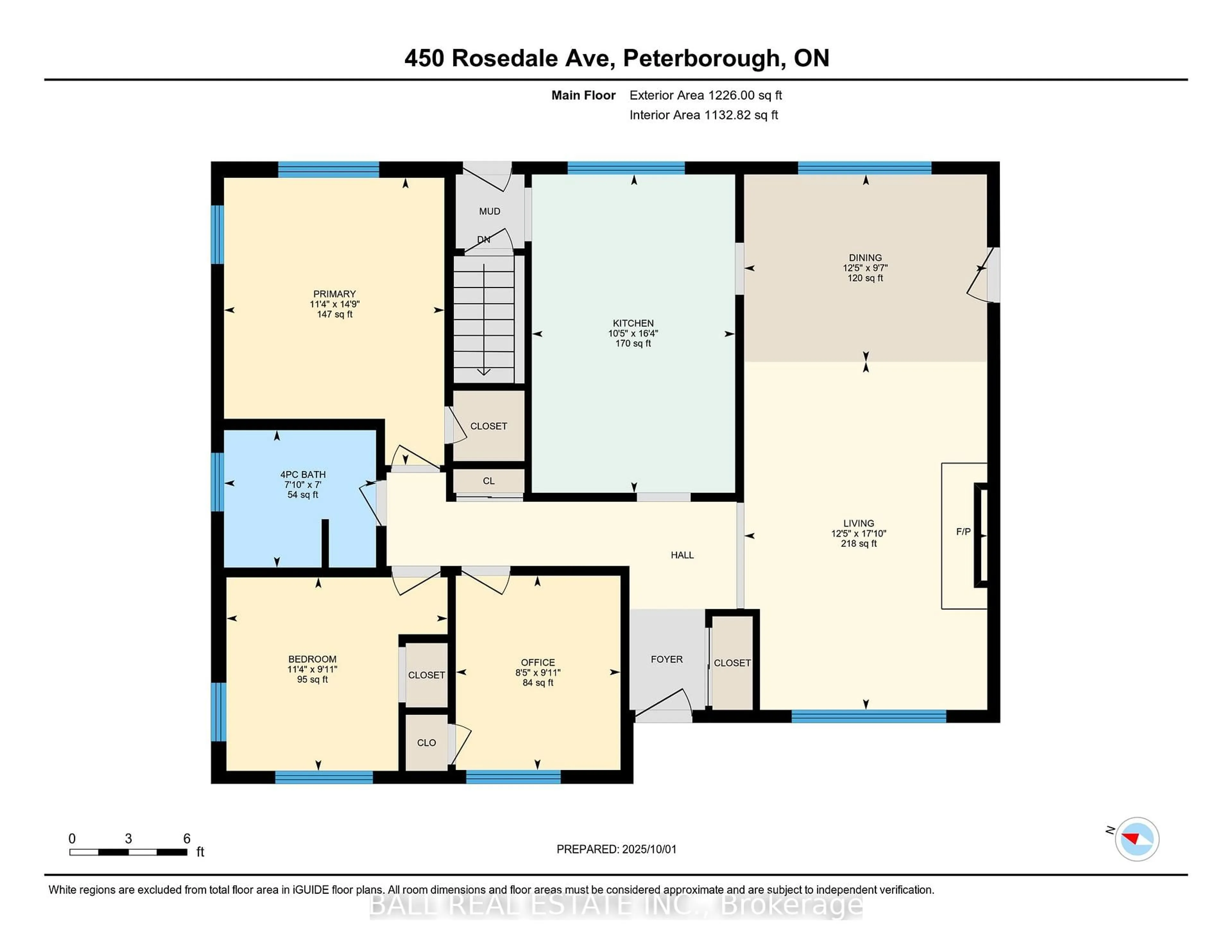 Floor plan for 450 Rosedale Ave, Peterborough Ontario K9J 6J1