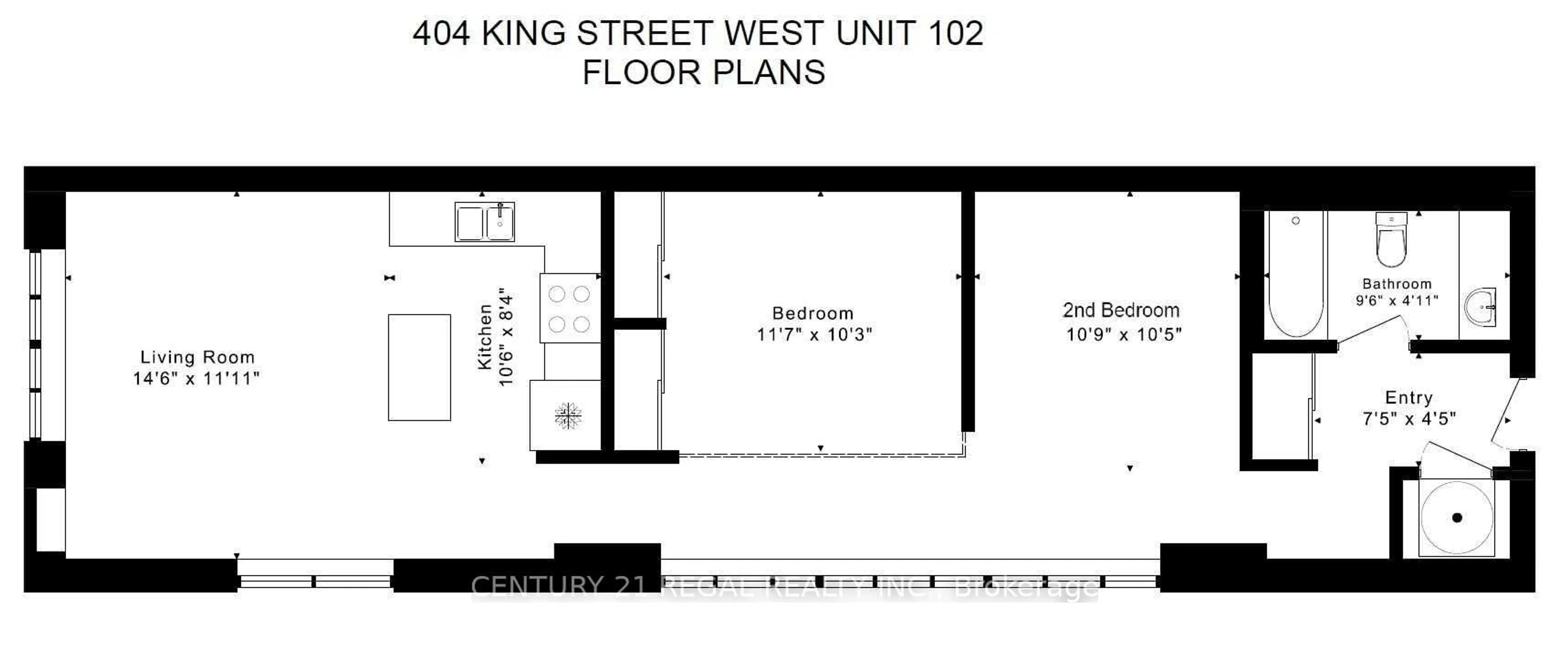 Floor plan for 404 King St #102, Kitchener Ontario N2G 4Z9