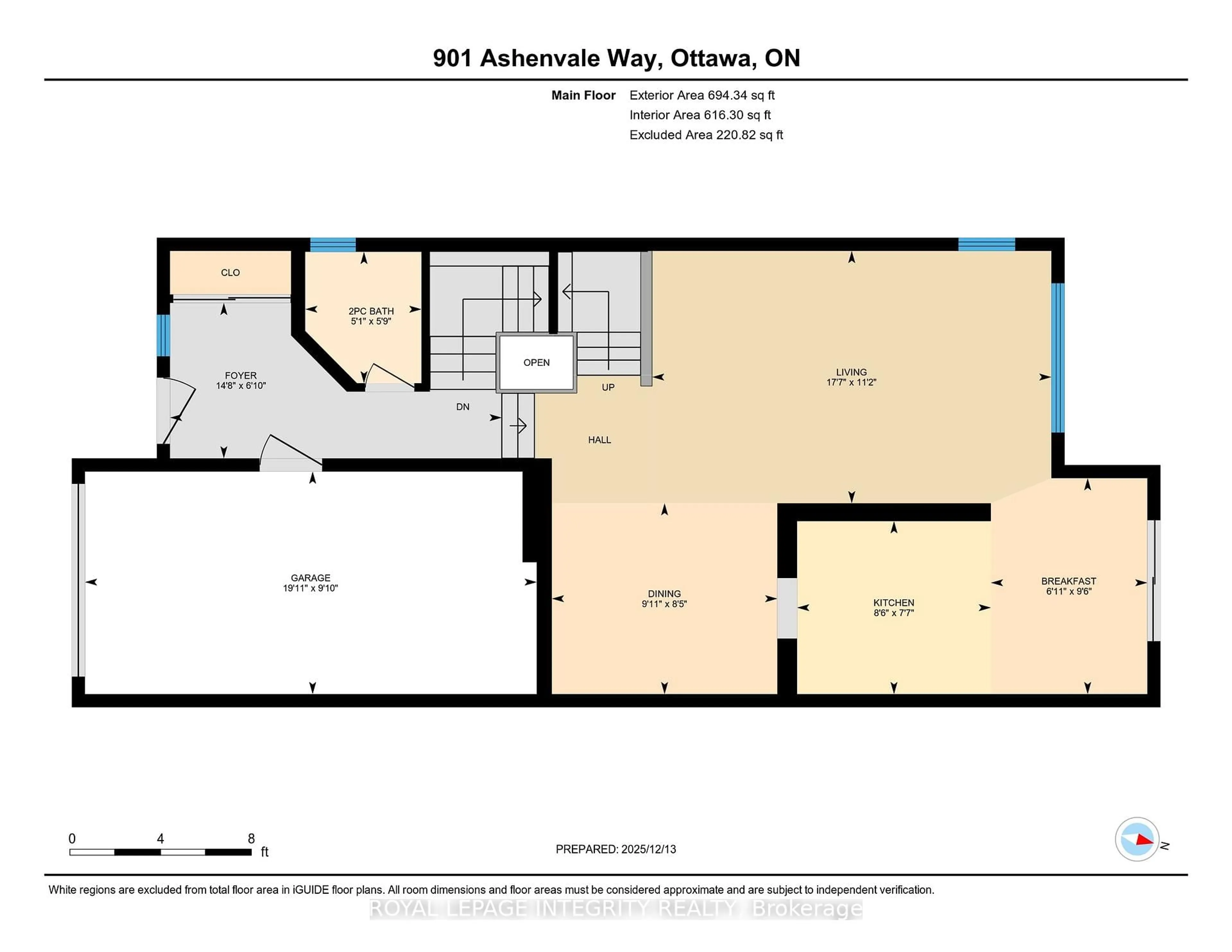 Floor plan for 901 Ashenvale Way, Ottawa Ontario K4A 0R8