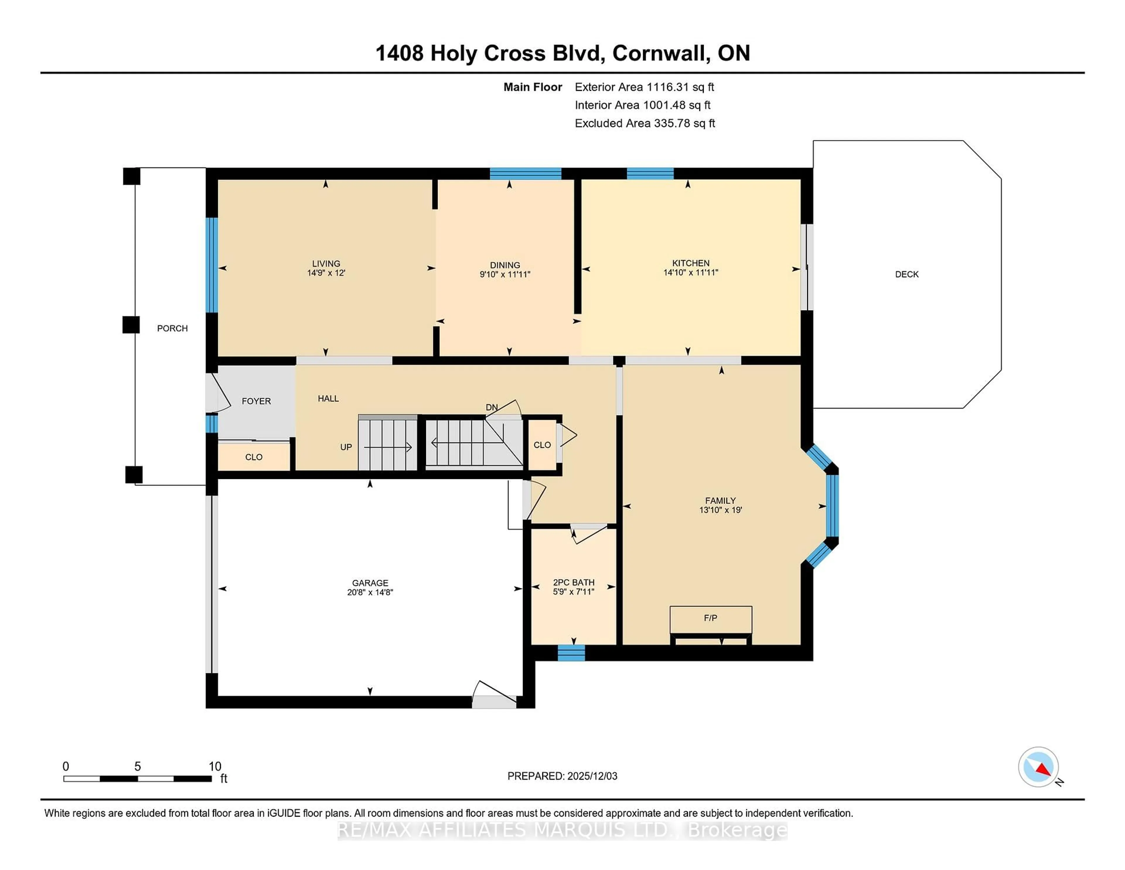 Floor plan for 1408 HOLY CROSS Blvd, Cornwall Ontario K6H 6Z4