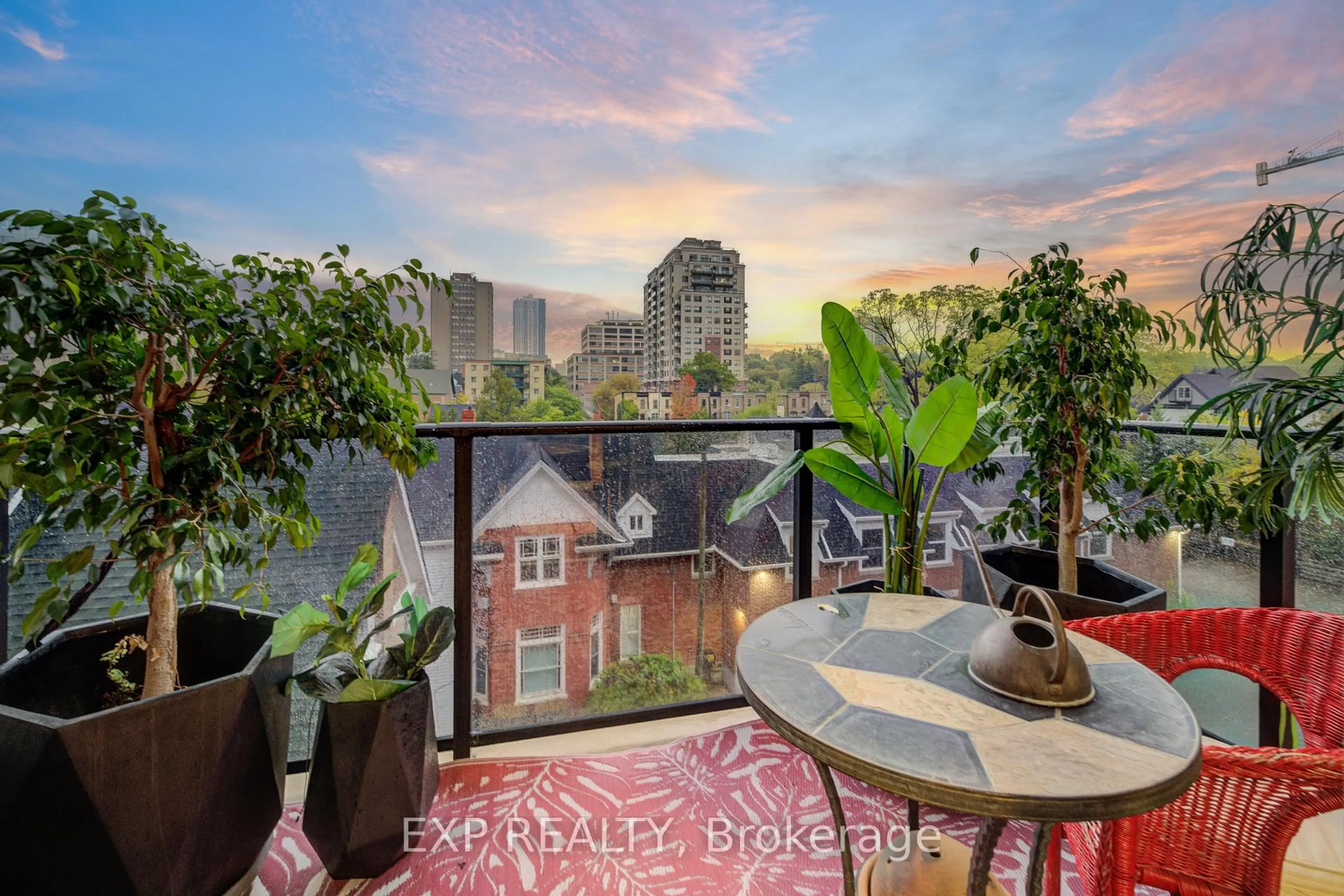 Balcony in the apartment, city buildings view from balcony for 399 Queen St #417, Kitchener Ontario N2G 0C4