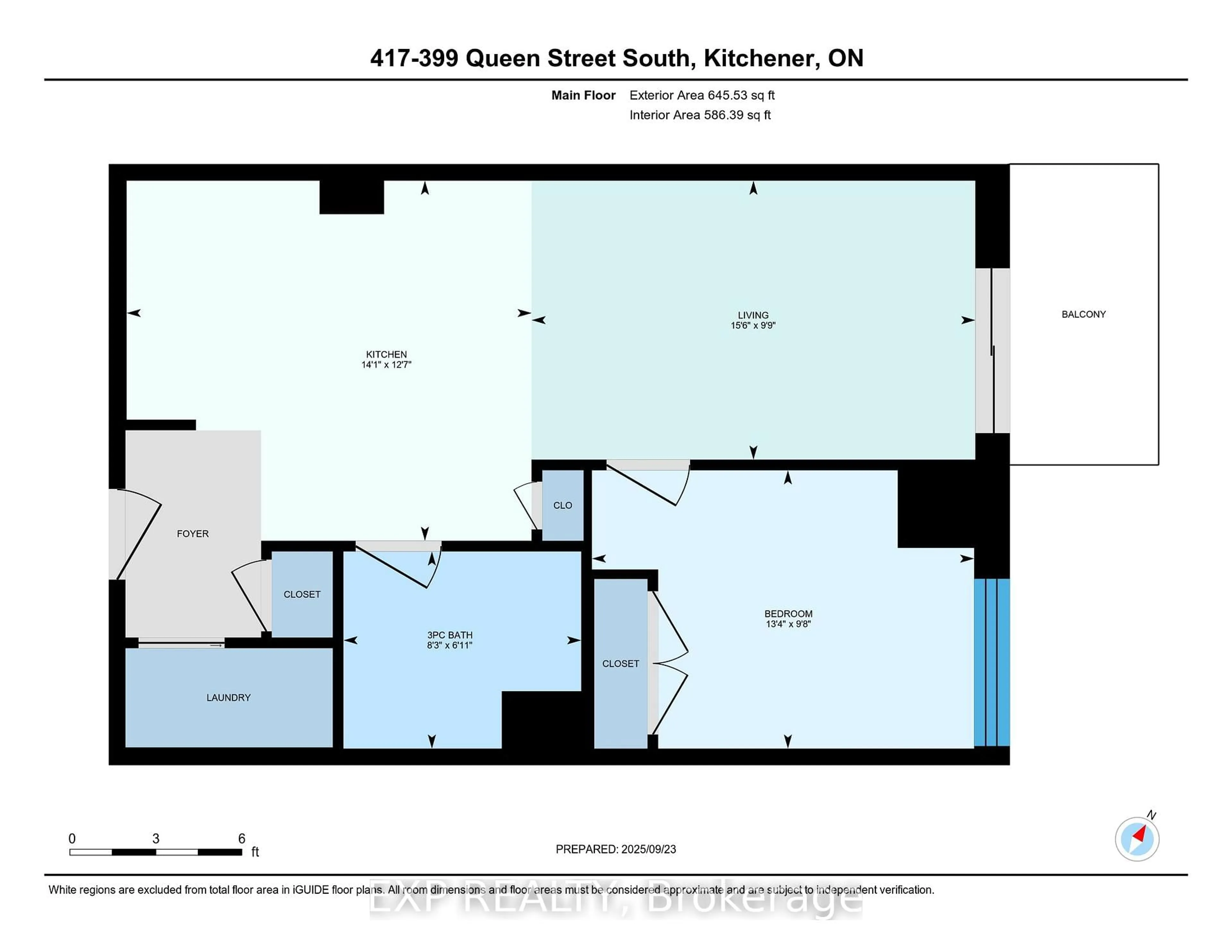 Floor plan for 399 Queen St #417, Kitchener Ontario N2G 0C4
