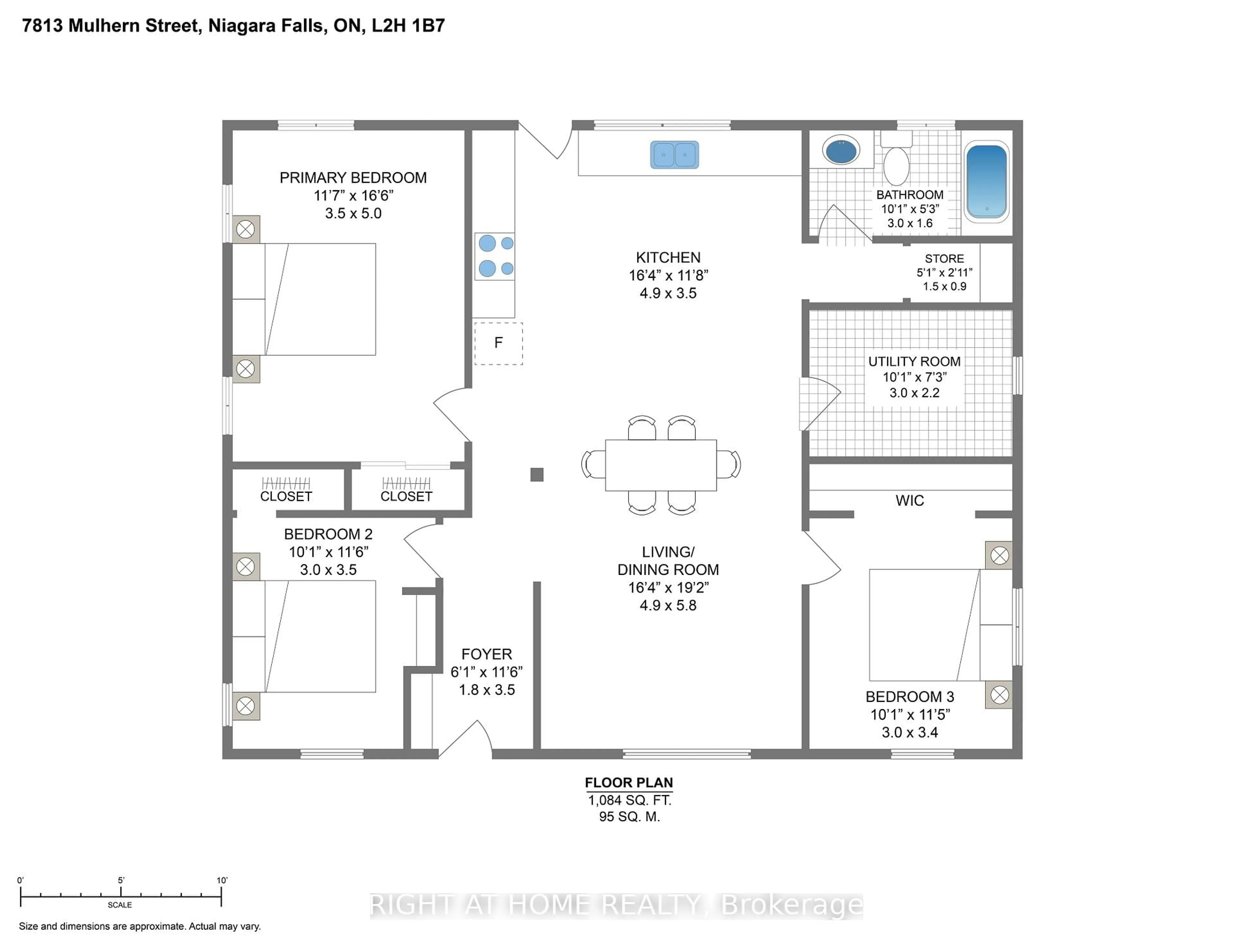 Floor plan for 7813 Mulhern St, Niagara Falls Ontario L2H 1B6