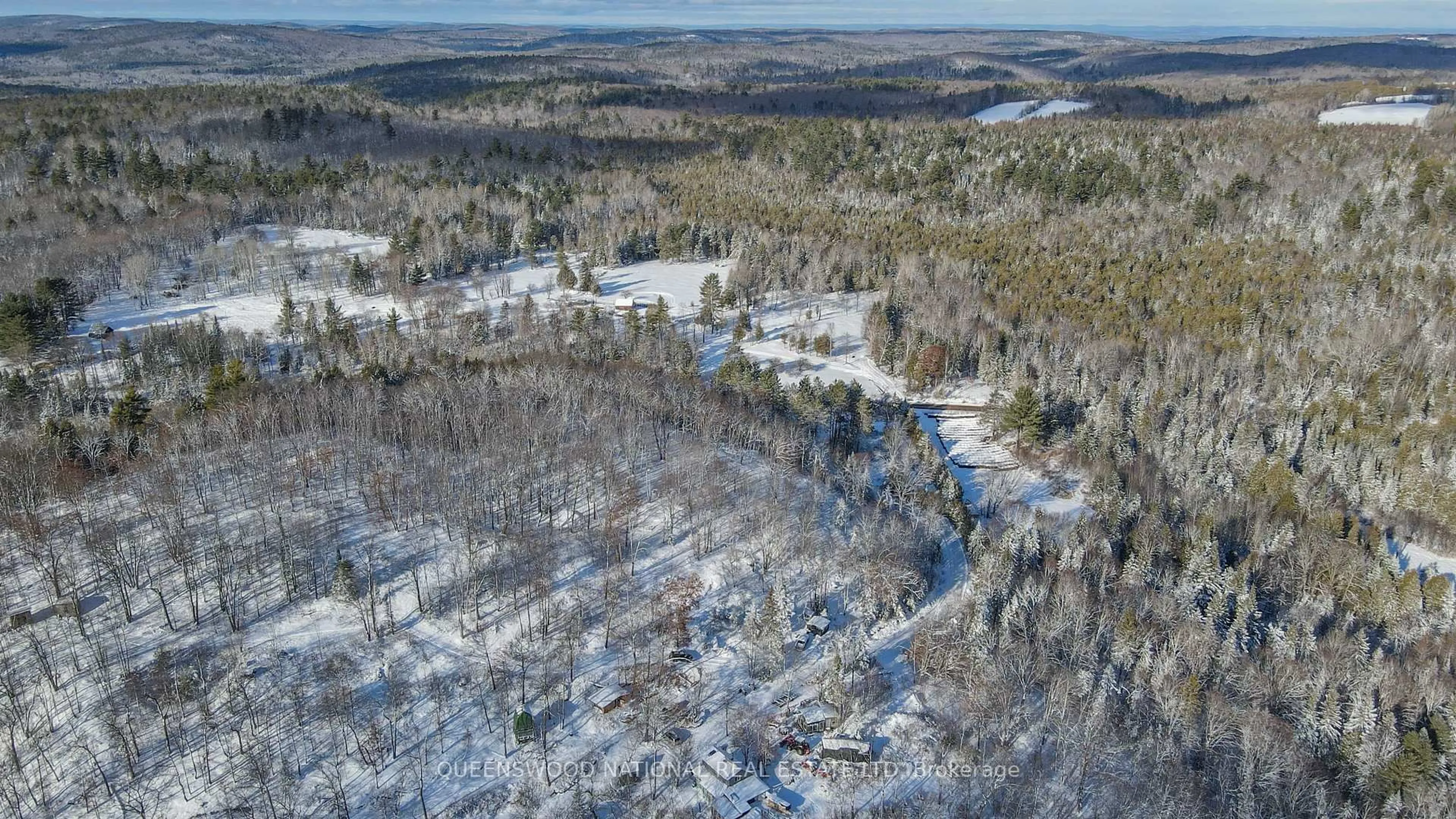 A pic from outside/outdoor area/front of a property/back of a property/a pic from drone, forest/trees view for 205 Rockingham Rd, Wilno Ontario K0J 2N0