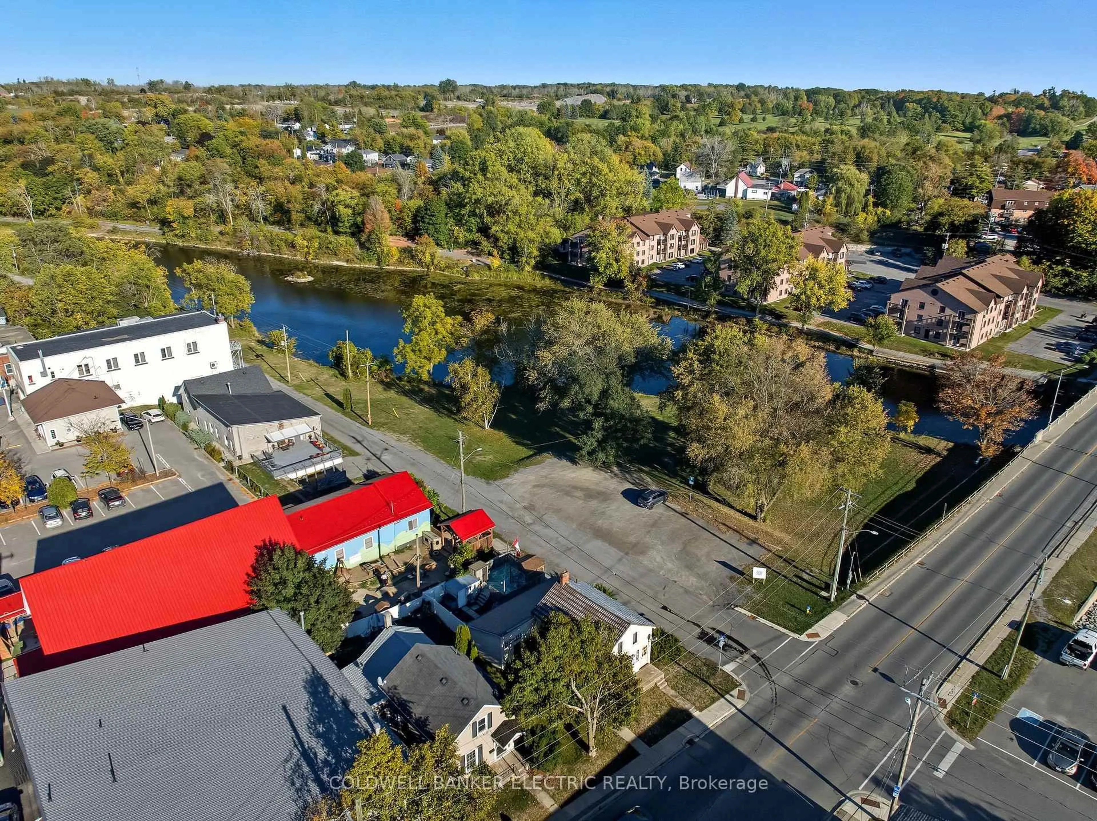 A pic from outside/outdoor area/front of a property/back of a property/a pic from drone, water/lake/river/ocean view for 59 Centre St, Greater Napanee Ontario K7R 1M8