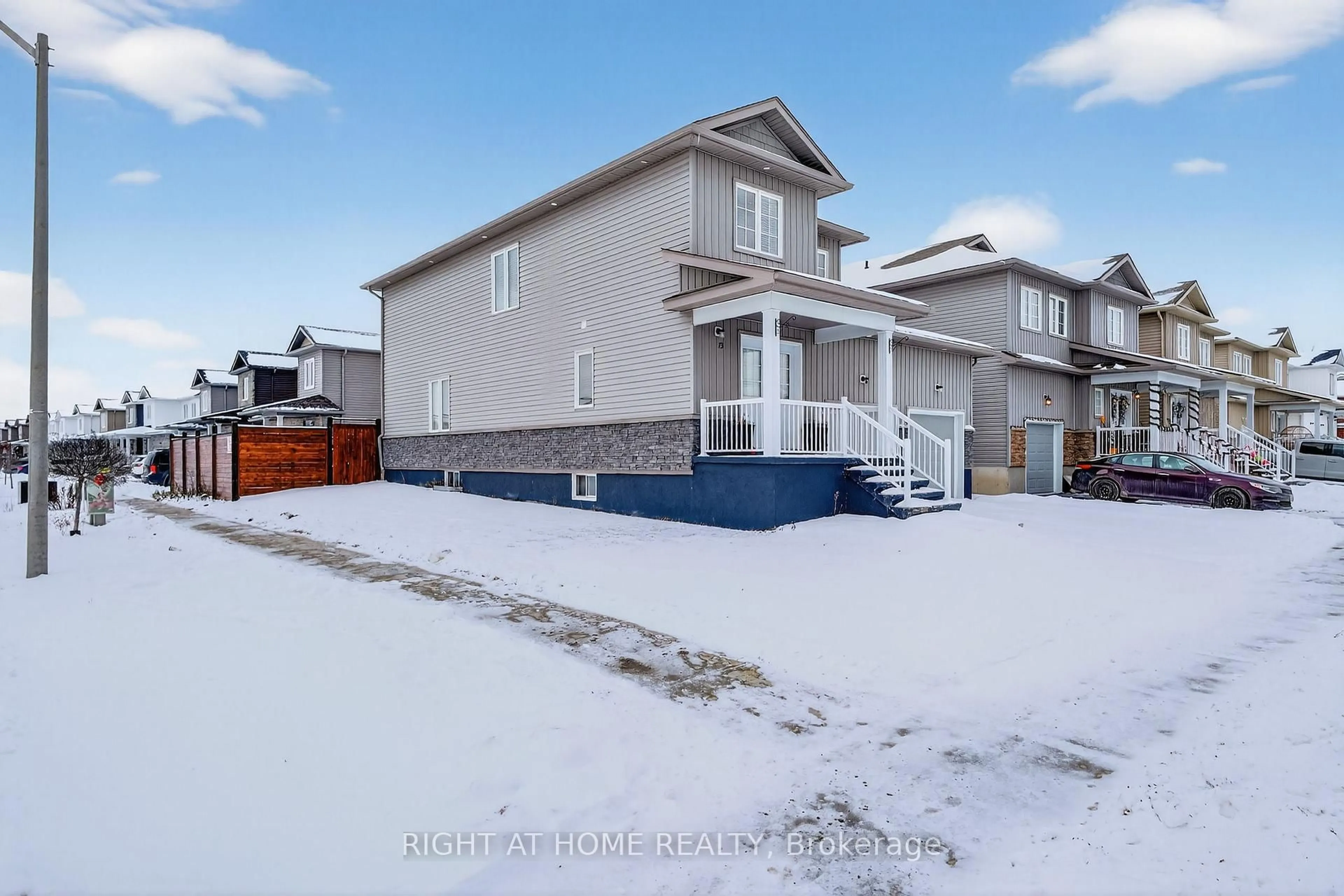 A pic from outside/outdoor area/front of a property/back of a property/a pic from drone, street for 73 Brennan Cres, Bissett Creek Ontario K0H 2H0