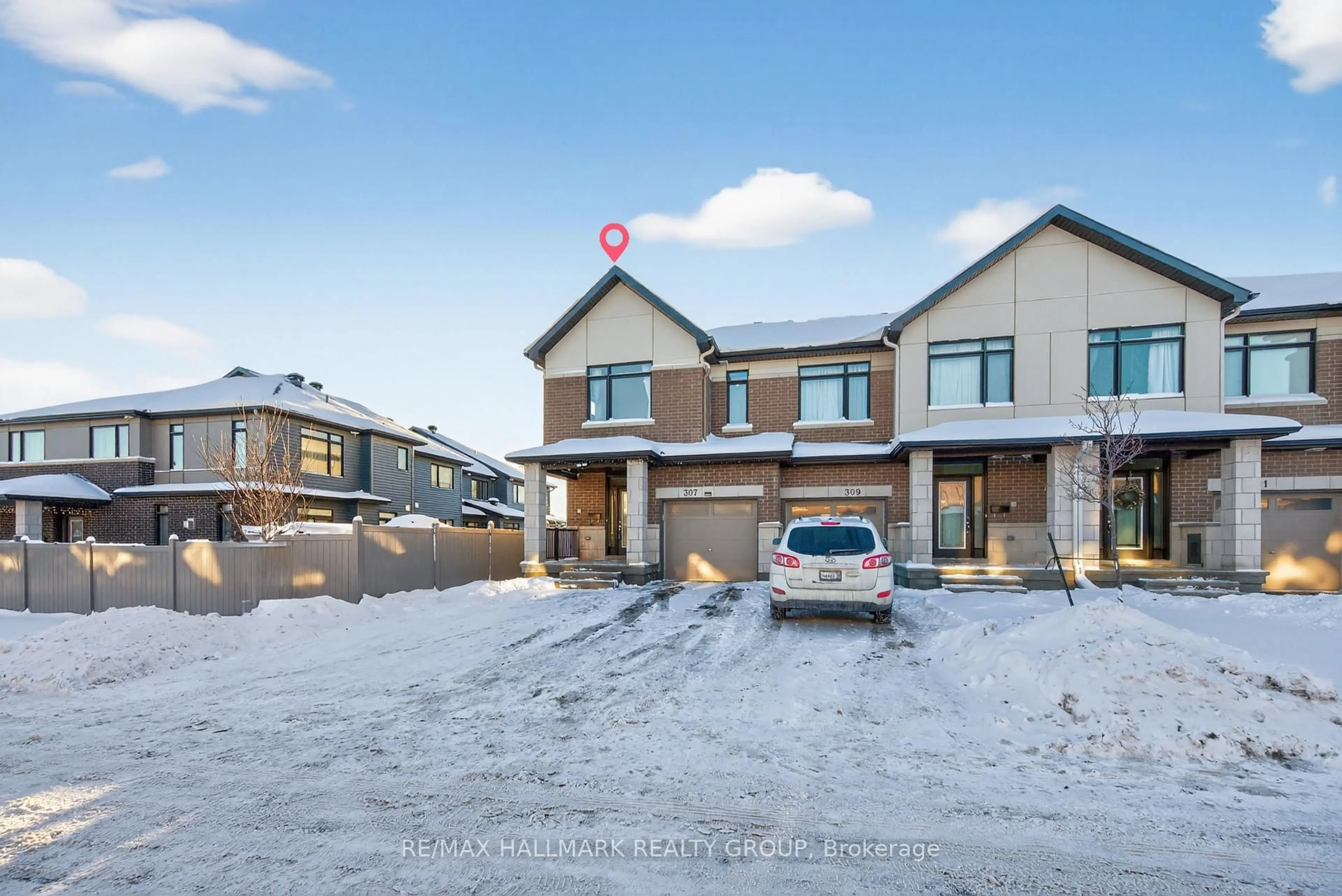 Home with brick exterior material, street for 307 Ibanez Walk, Ottawa Ontario K1T 0V8