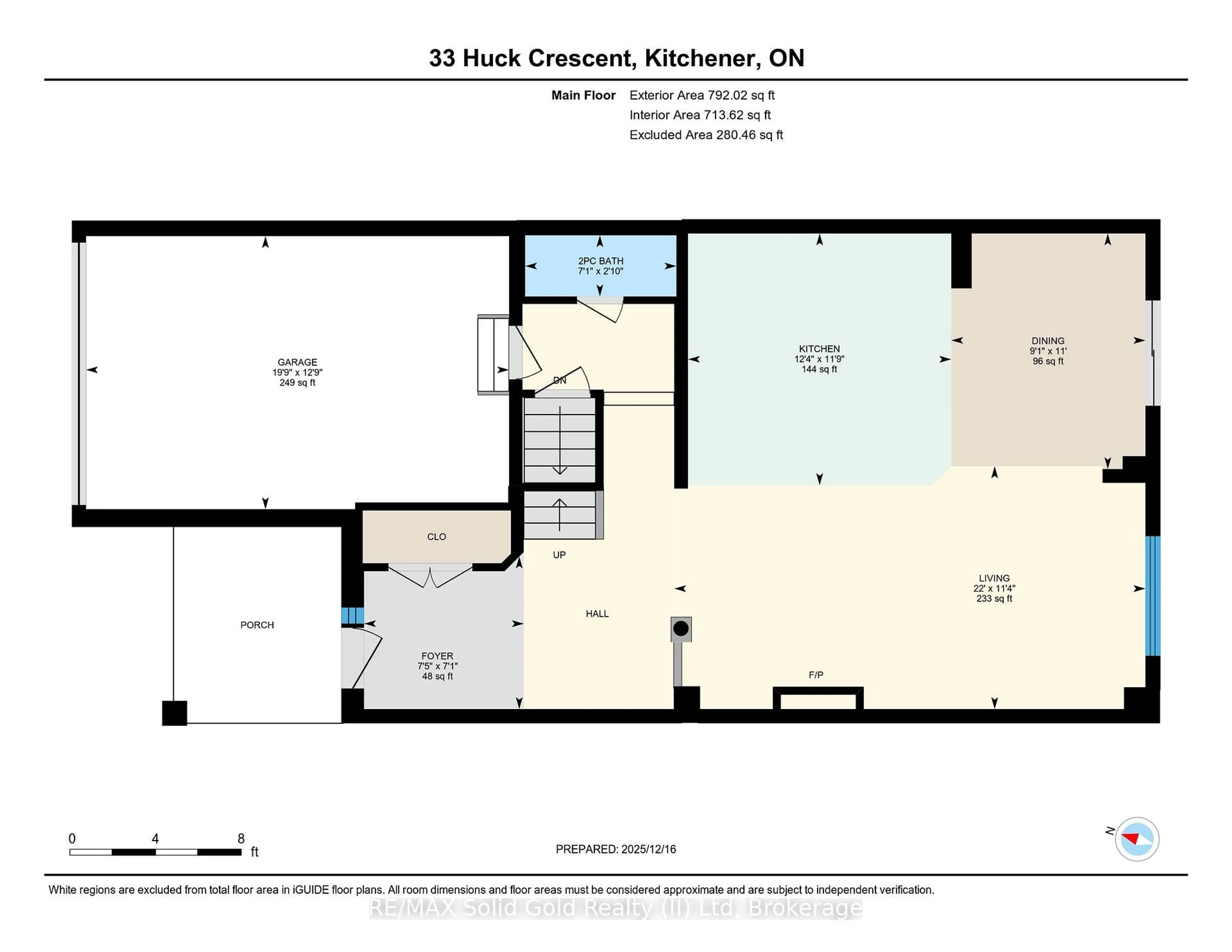 Floor plan for 33 Huck Cres, Kitchener Ontario N2N 3N8
