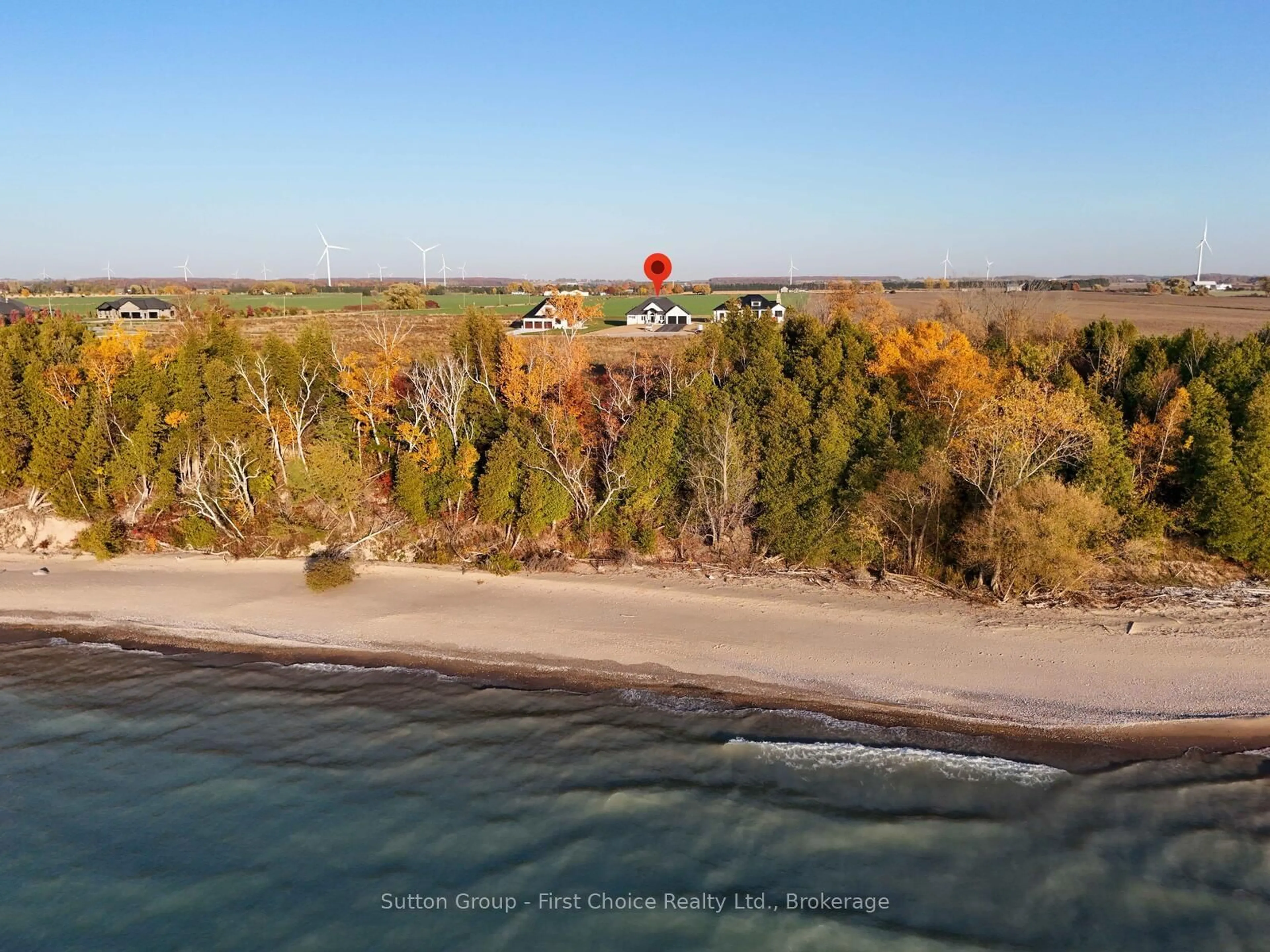 A pic from outside/outdoor area/front of a property/back of a property/a pic from drone, water/lake/river/ocean view for 73588 Irene Cres, Bluewater Ontario N0M 2T0