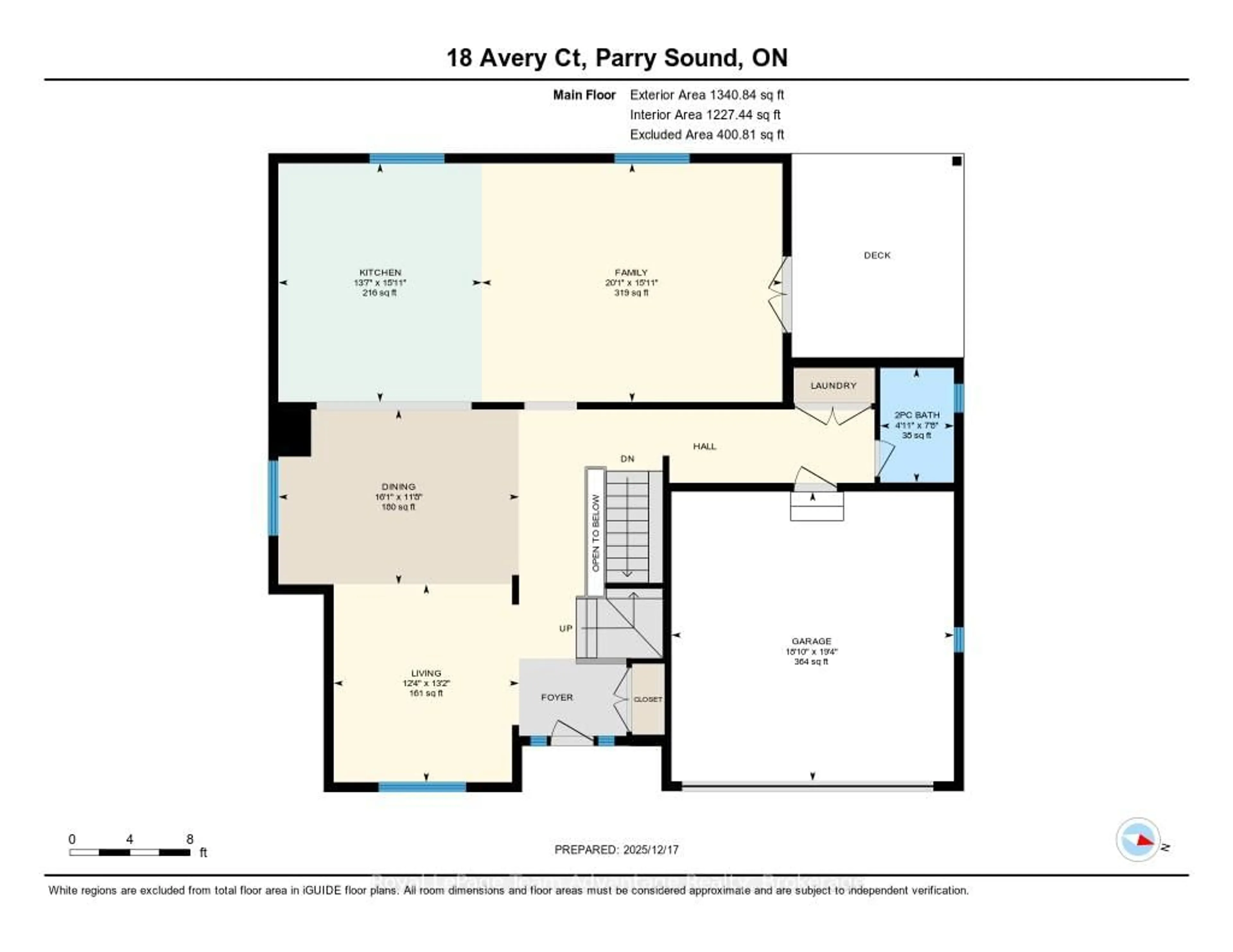Floor plan for 18 Avery Crt, Parry Sound Ontario P2A 3C4