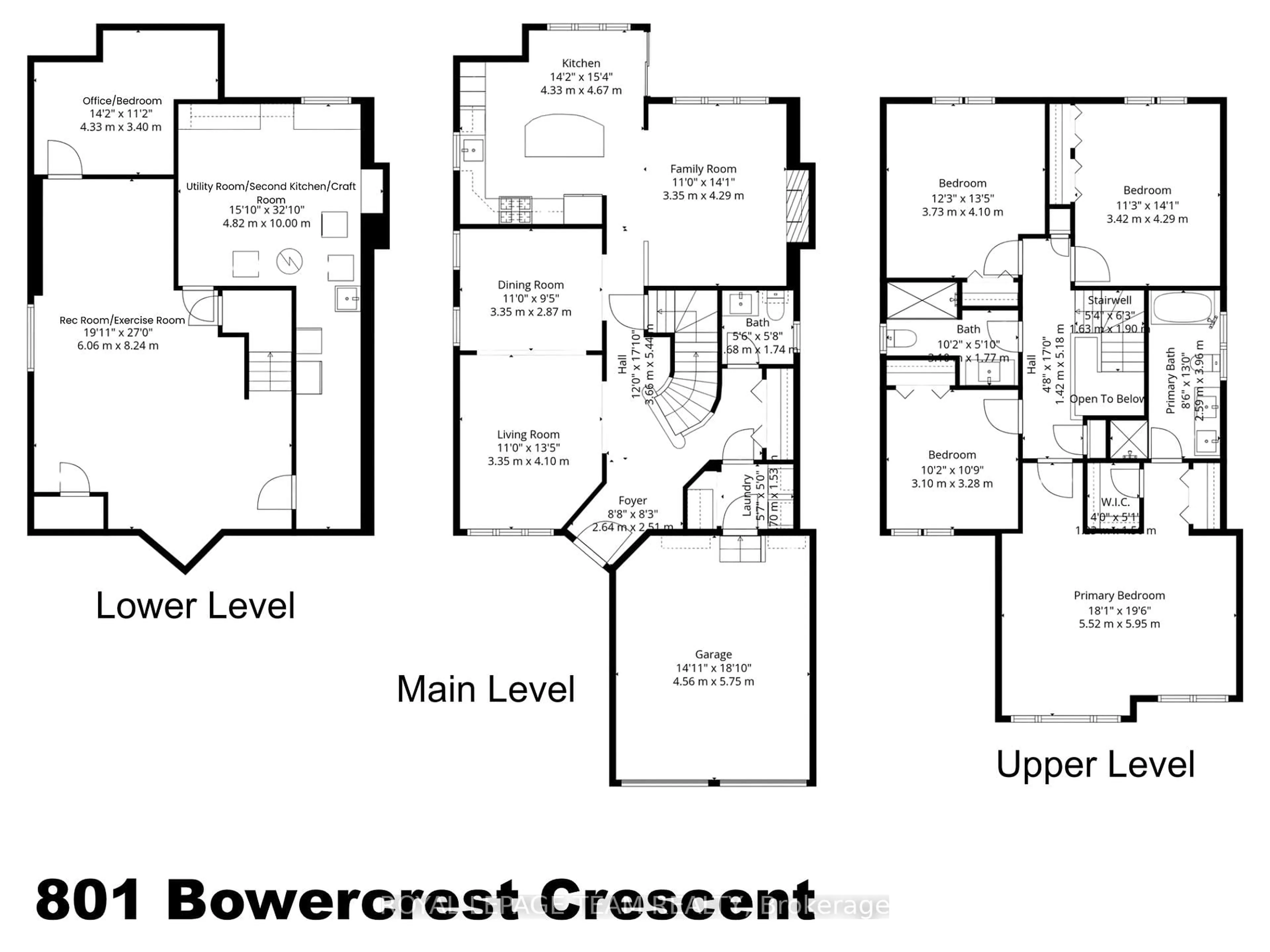 Floor plan for 801 Bowercrest Cres, Ottawa Ontario K1V 2K3