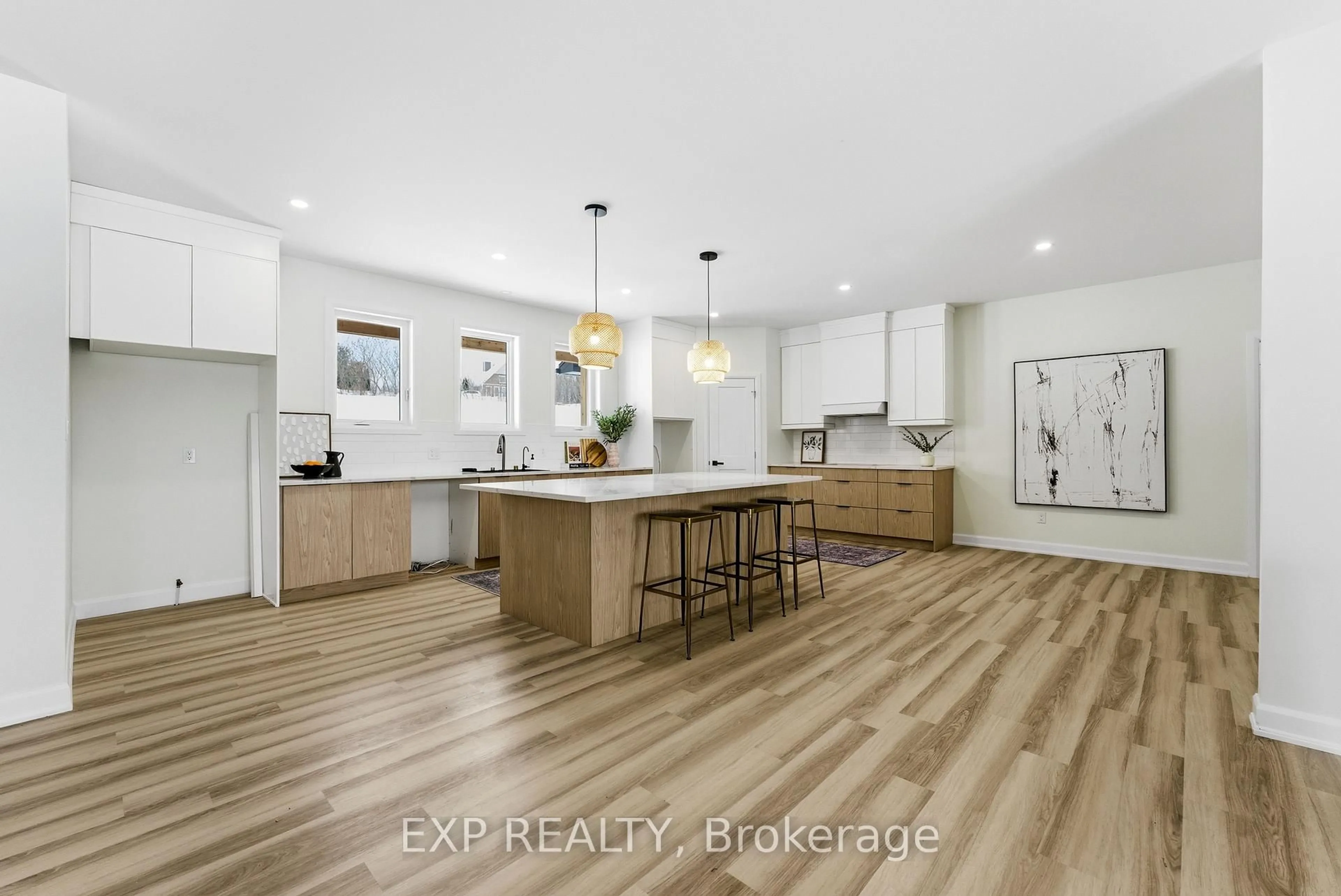 Open concept kitchen, wood/laminate floor for 171 Pine Hill Cres, Stirling Ontario K0K 3E0