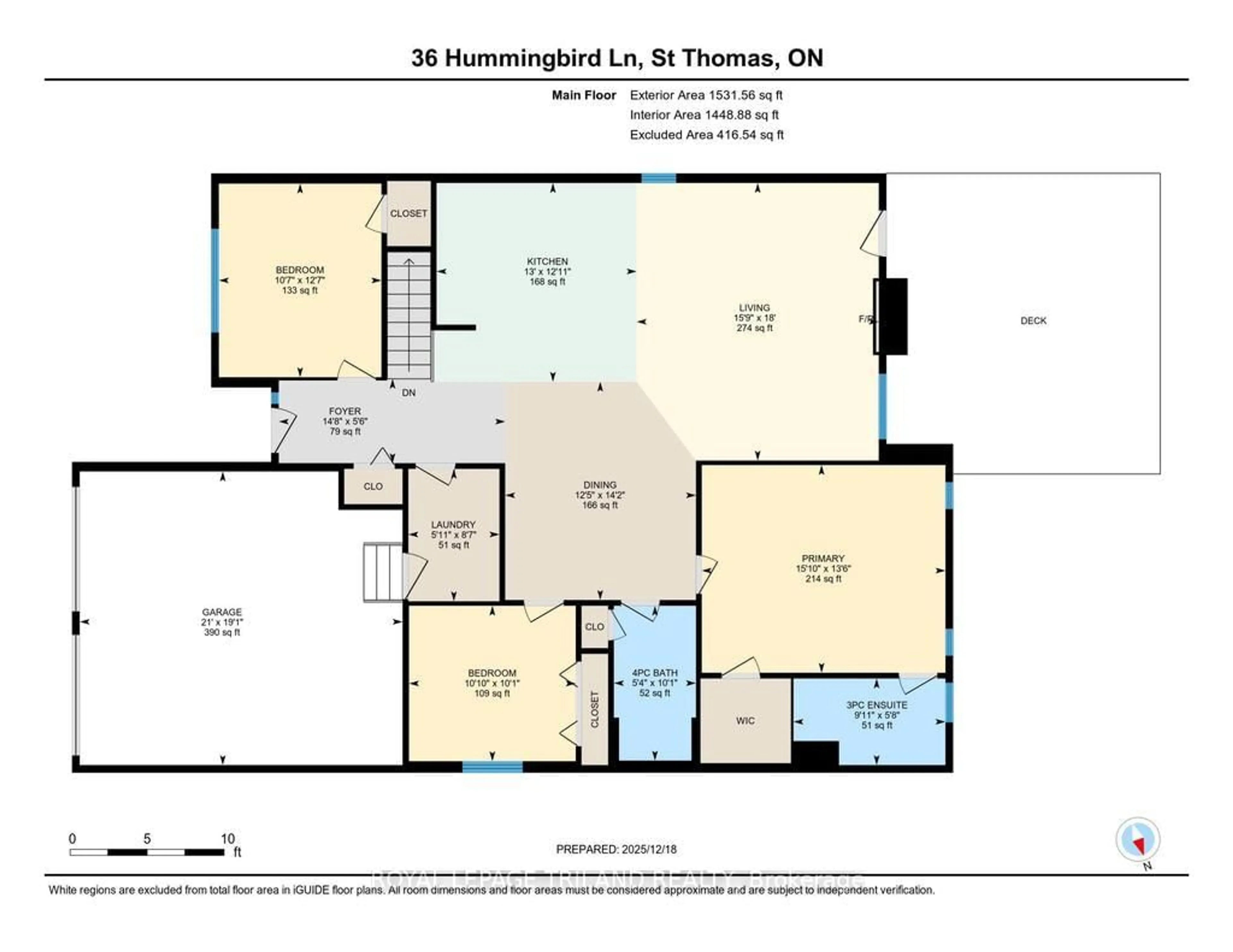 Floor plan for 36 HUMMINGBIRD Lane, St. Thomas Ontario N5R 6L8