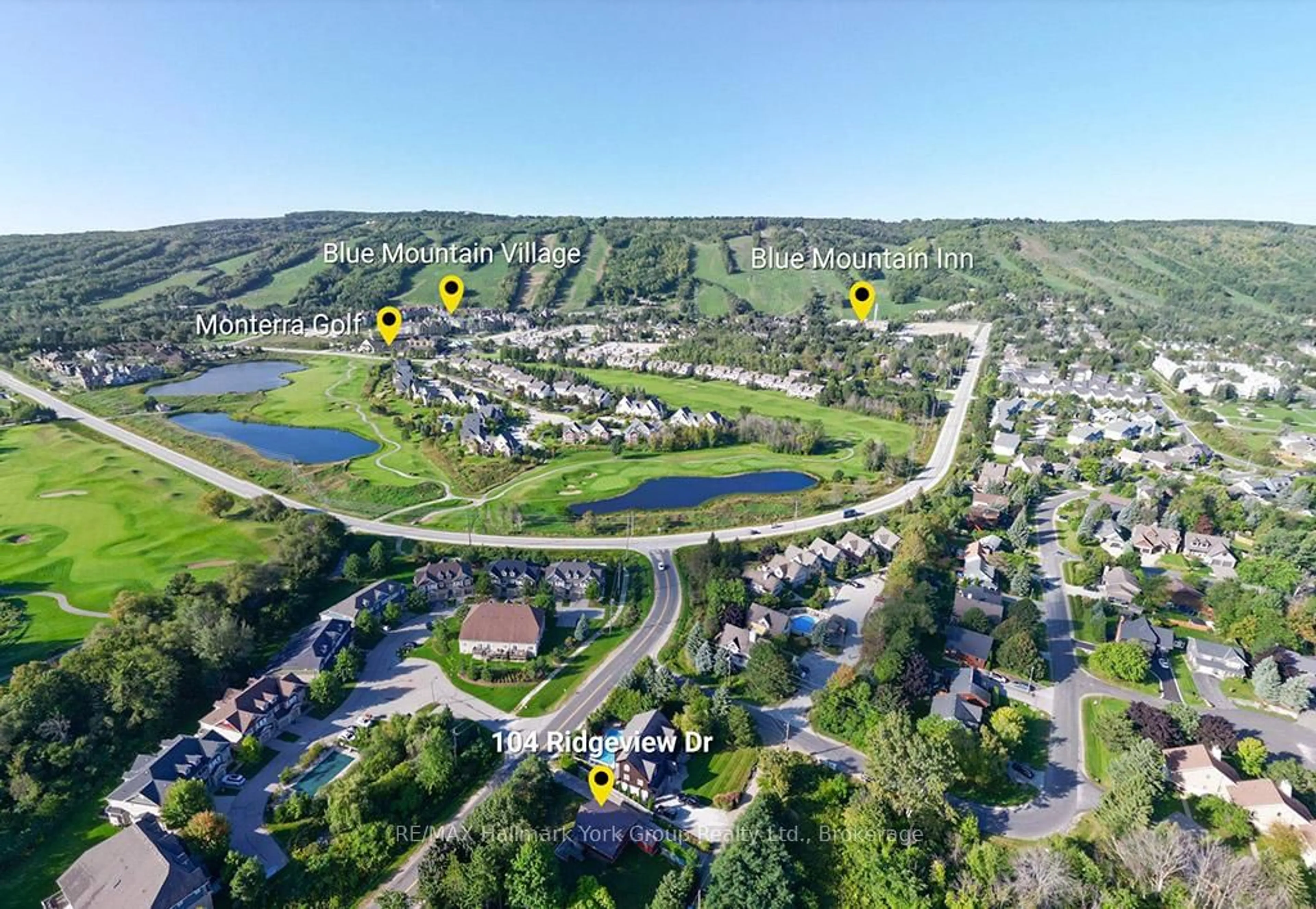 A pic from outside/outdoor area/front of a property/back of a property/a pic from drone, water/lake/river/ocean view for 104 Ridgeview Dr, Blue Mountains Ontario L9Y 3Z2