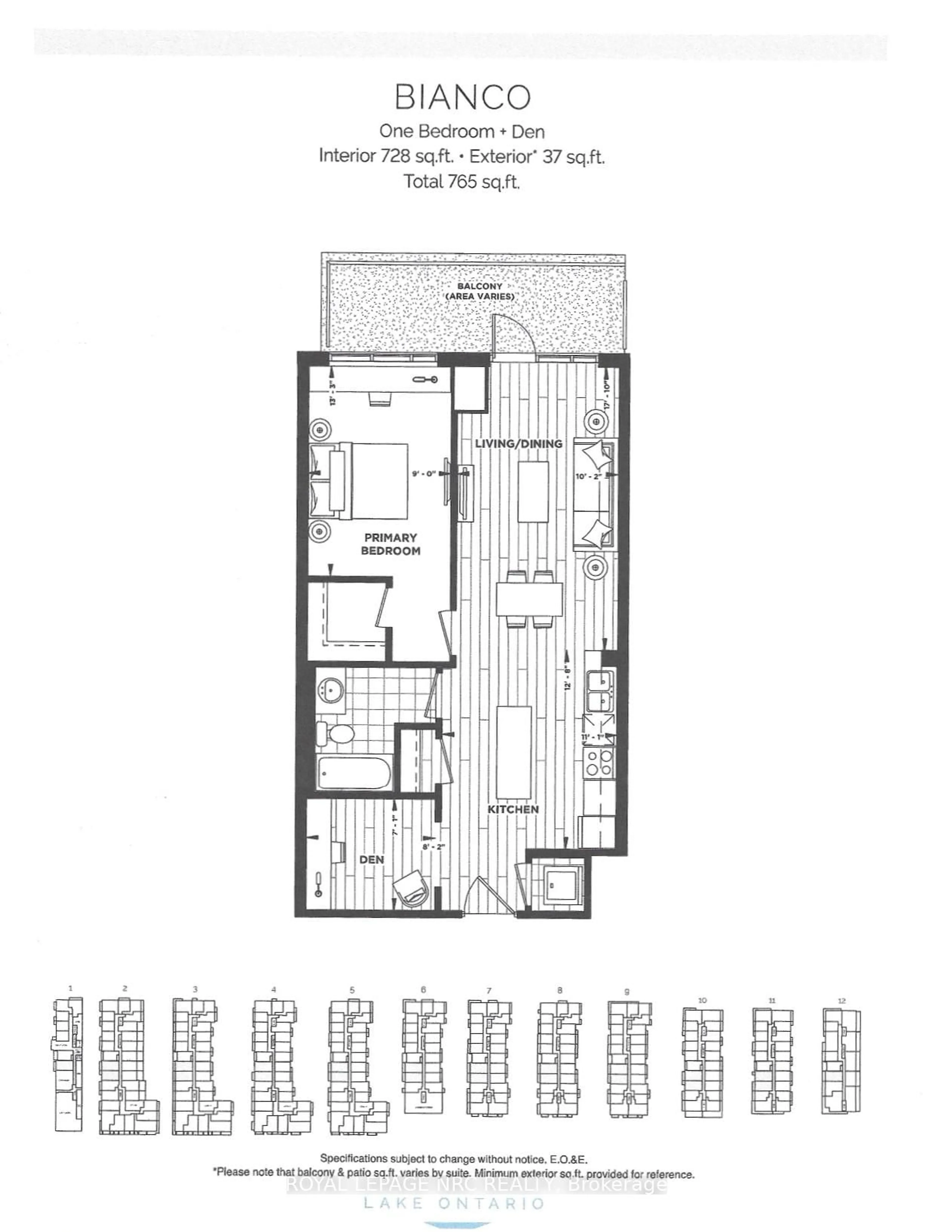 Floor plan for 461 Green Rd #712, Hamilton Ontario L8E 5B4