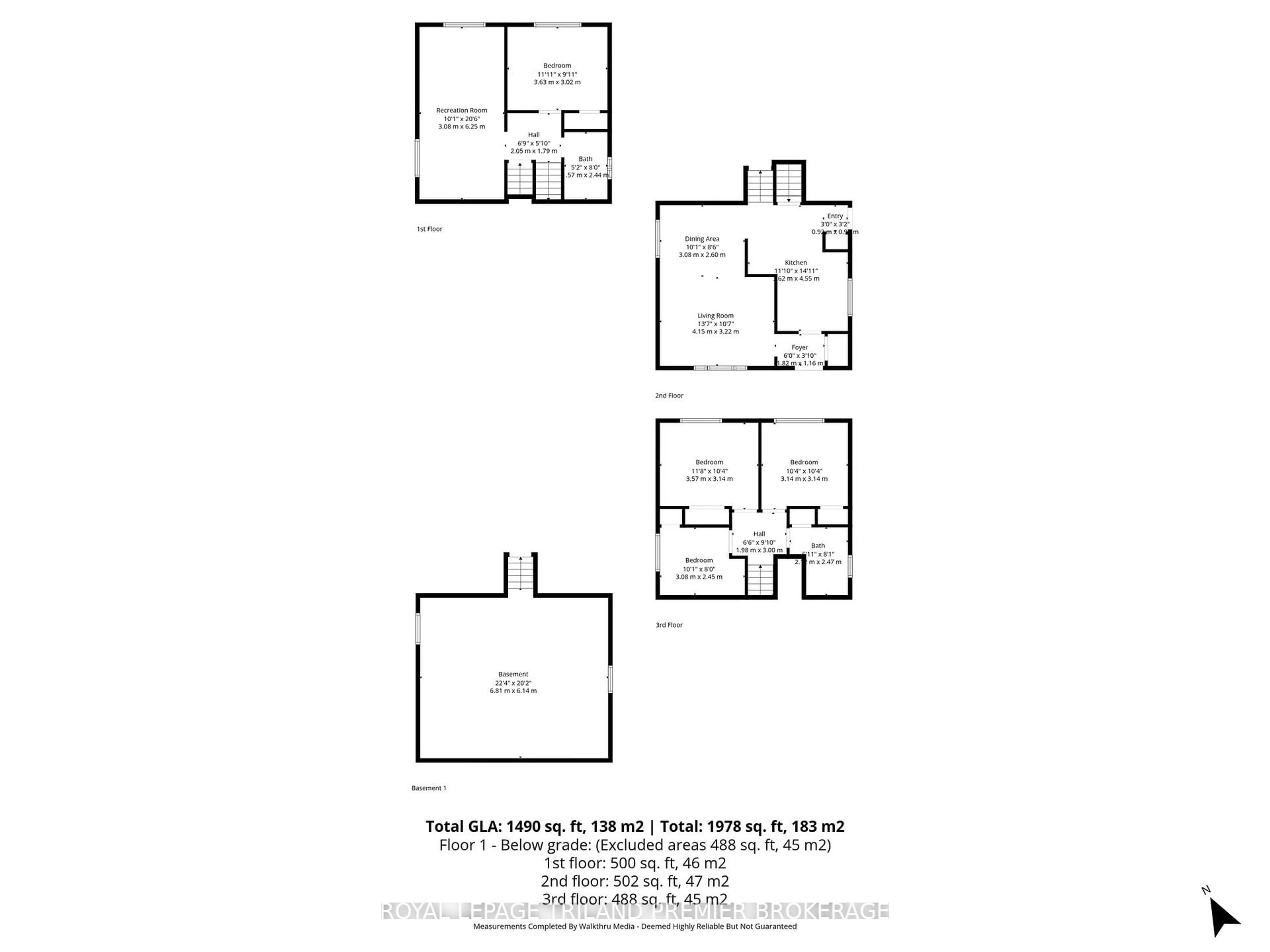 Floor plan for 412 Ferndale Ave, London South Ontario N6C 2Y8