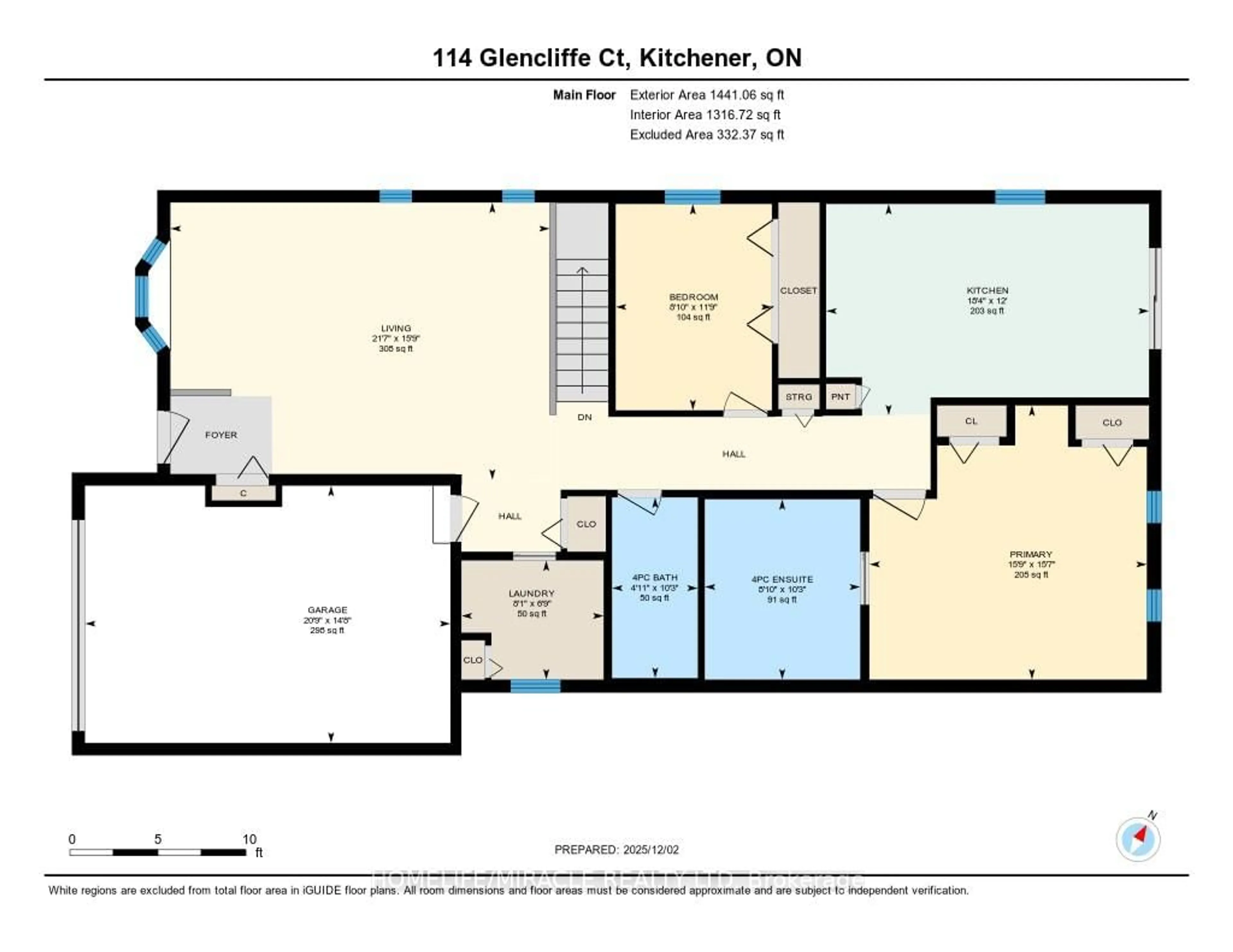 Floor plan for 114 Glencliffe Crt, Kitchener Ontario N2B 3X1