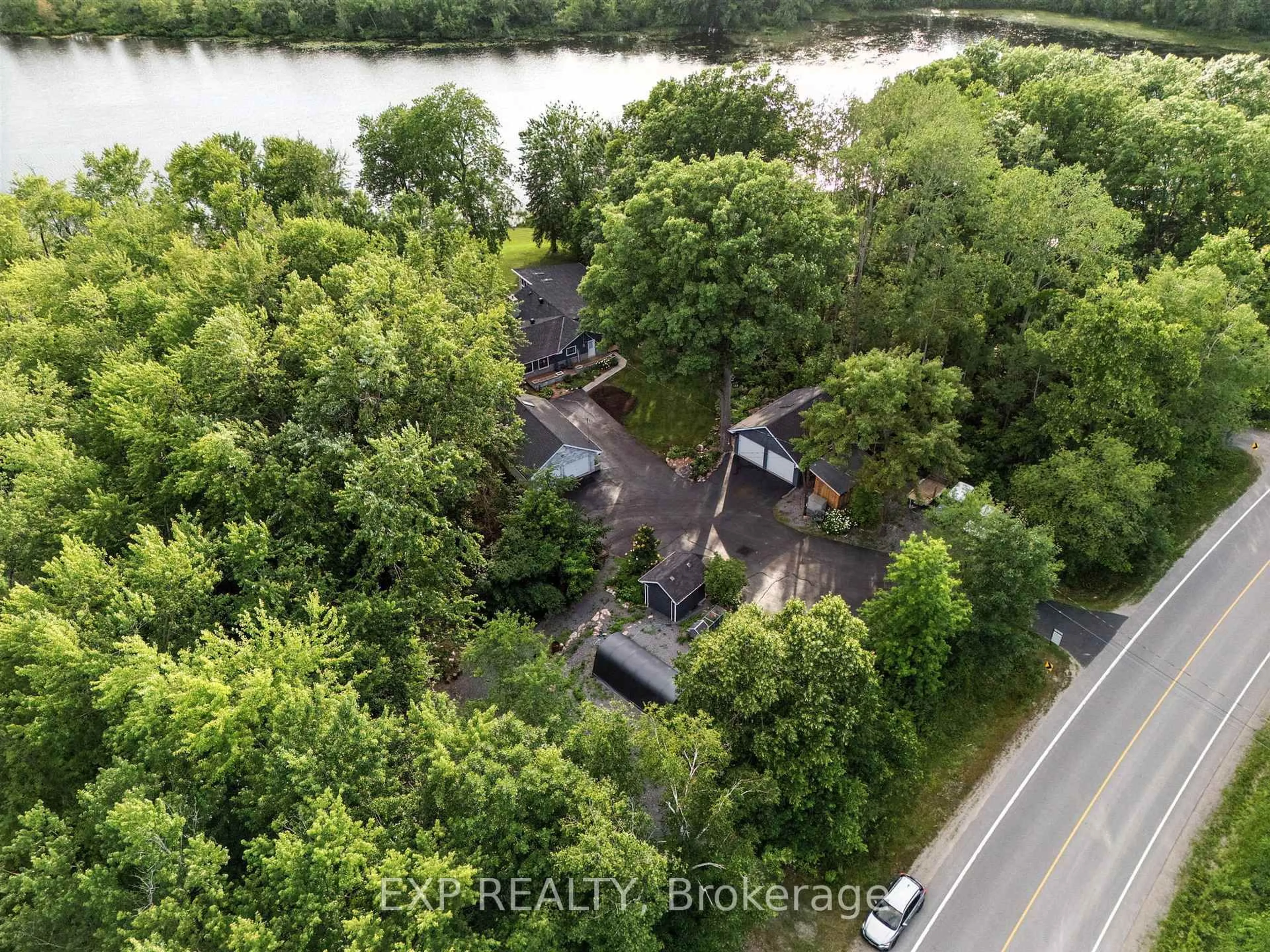 A pic from outside/outdoor area/front of a property/back of a property/a pic from drone, water/lake/river/ocean view for 290 Marlbank Rd, Tweed Ontario K0K 3J0