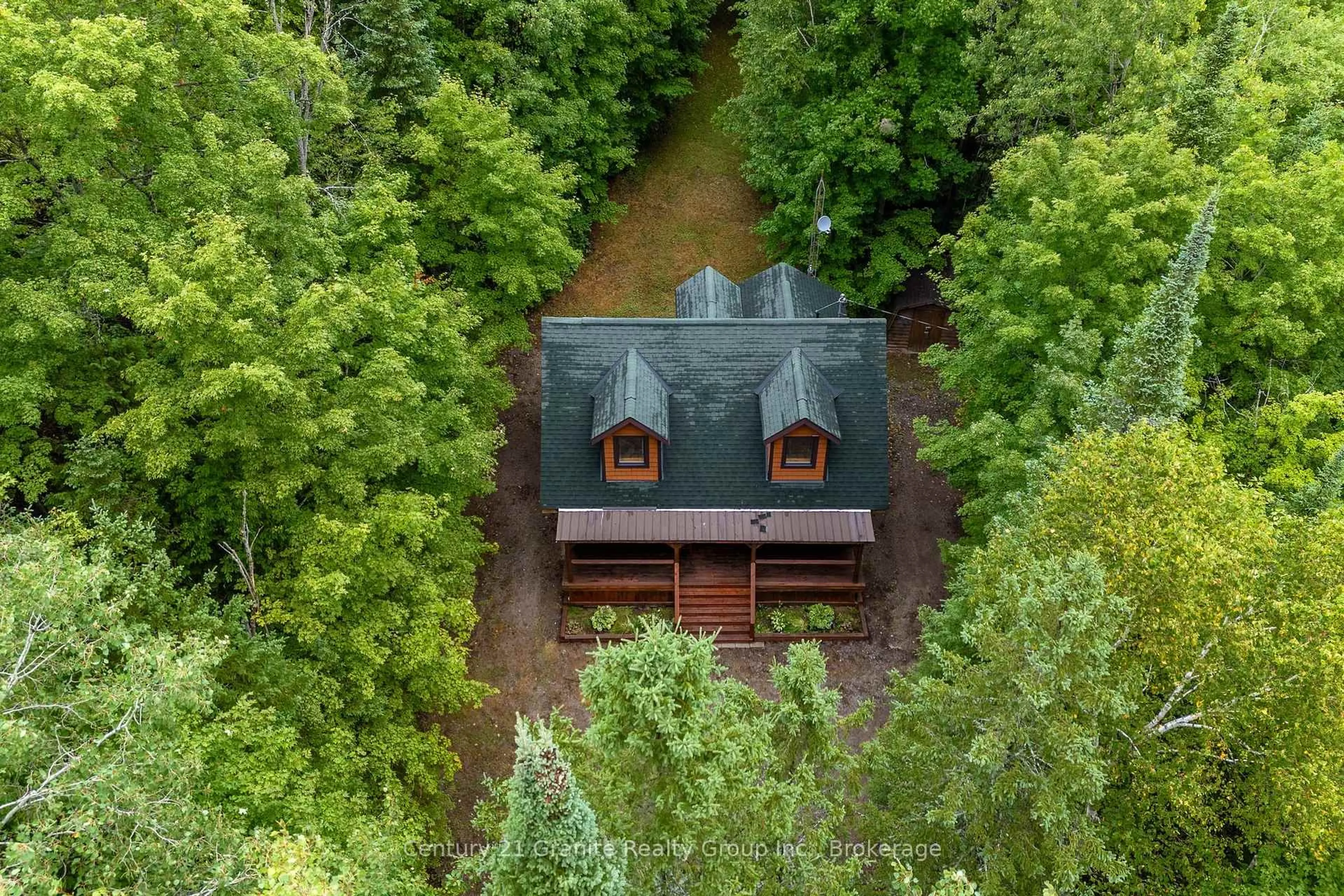 A pic from outside/outdoor area/front of a property/back of a property/a pic from drone, forest/trees view for 19221 Highway 118, Highlands East Ontario K0M 1S0