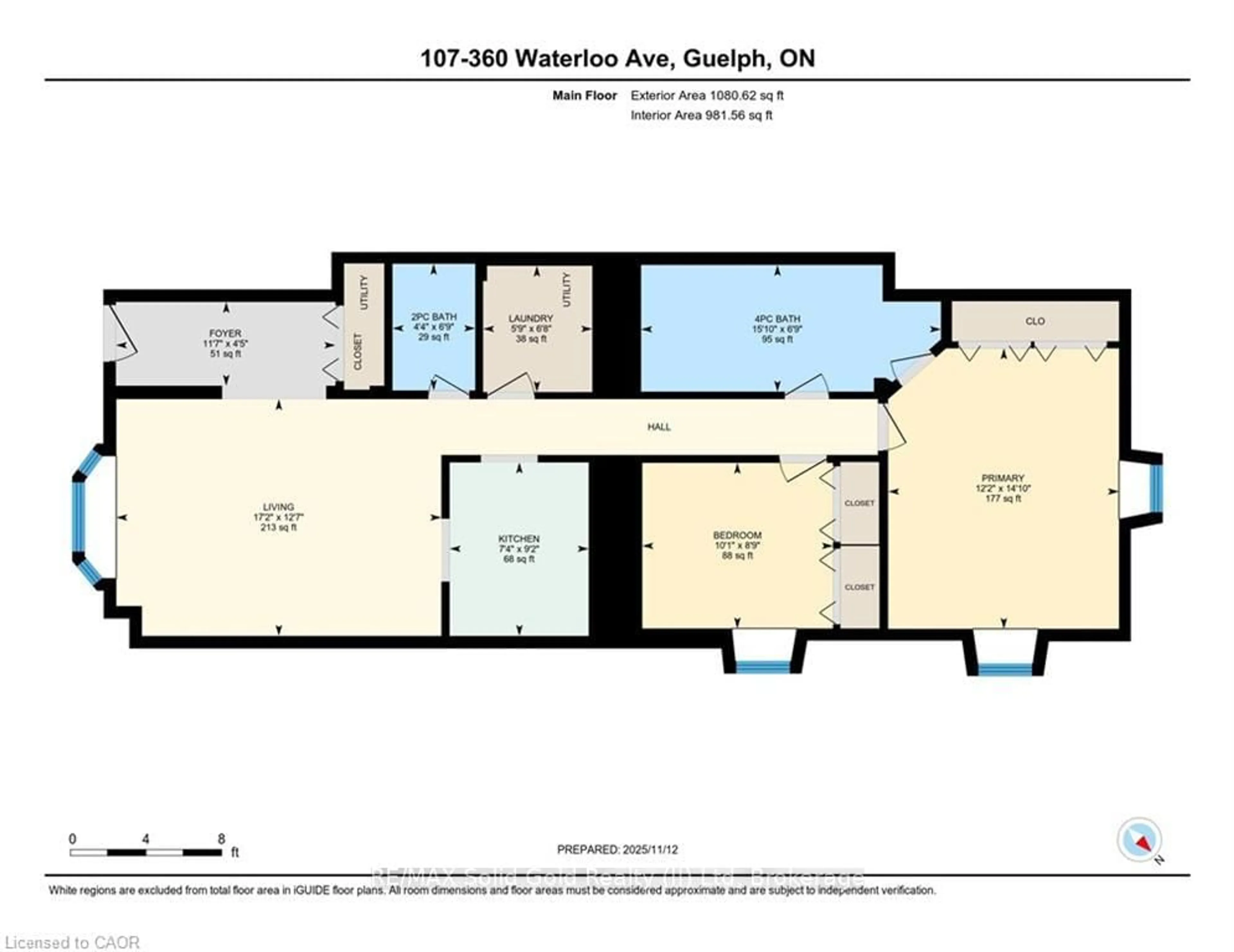 Floor plan for 360 Waterloo Ave #107, Guelph Ontario N1H 7Y3