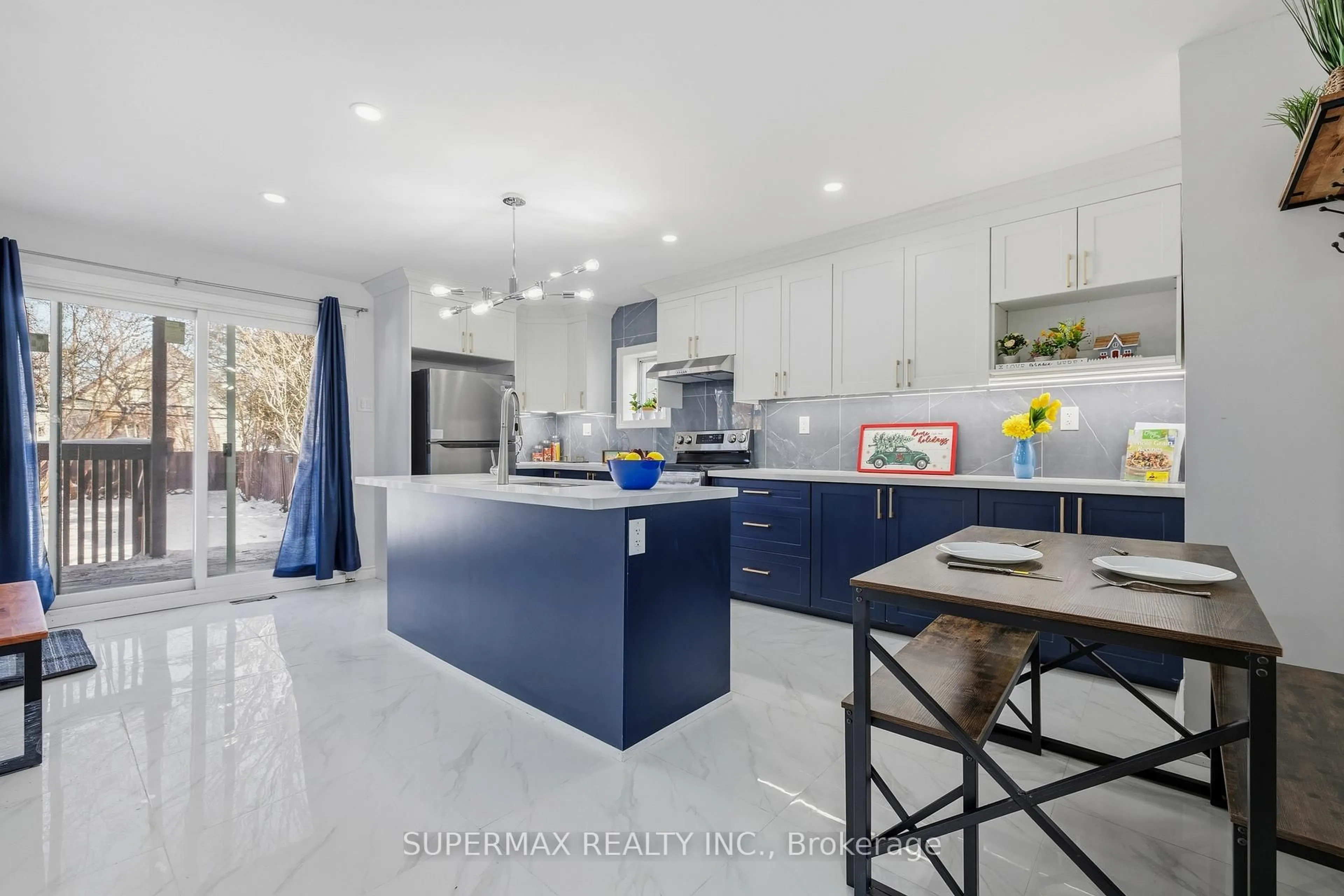 Open concept kitchen, ceramic/tile floor for 156 Brisbin St, London East Ontario N5Z 2M1