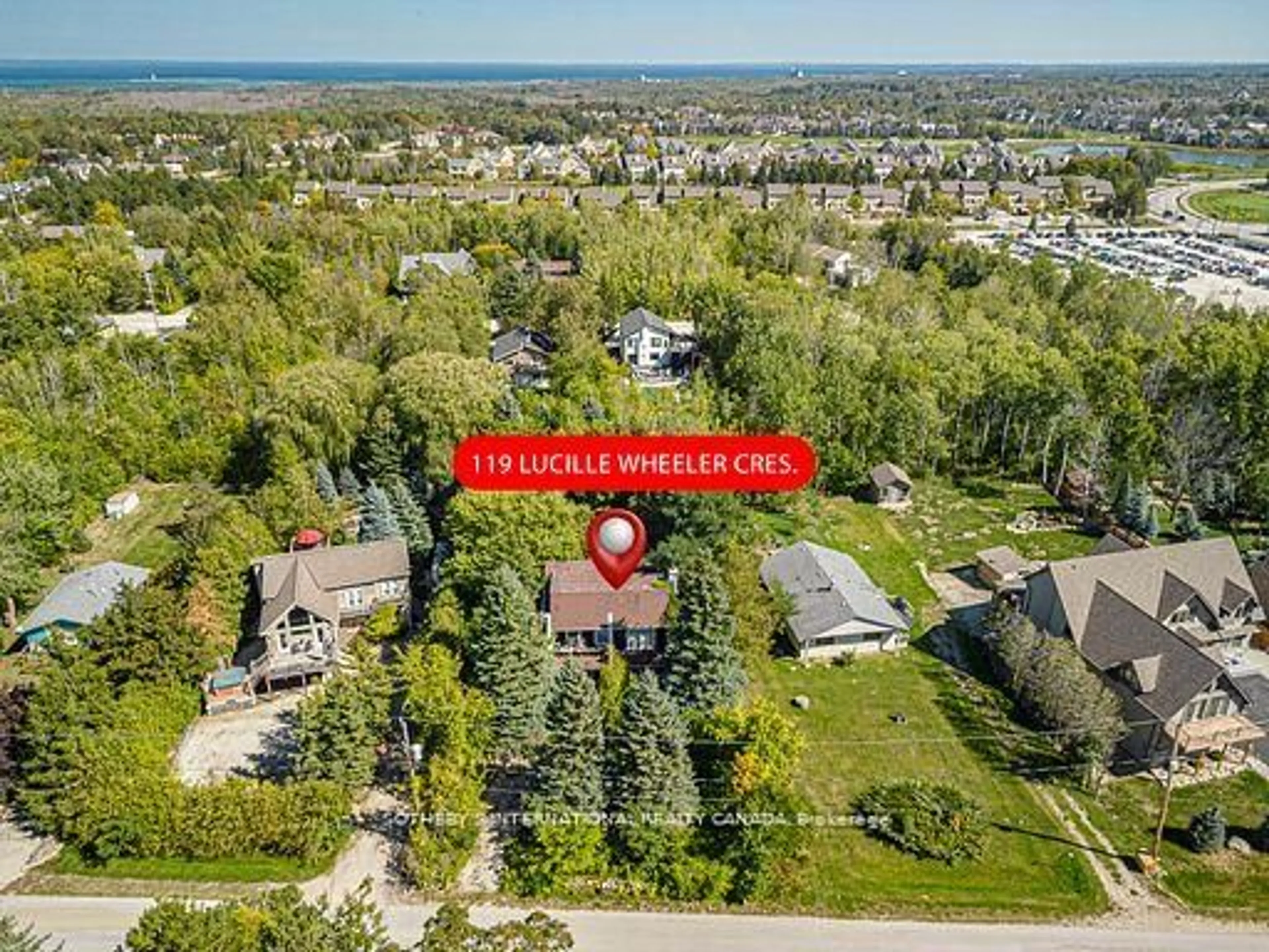 A pic from outside/outdoor area/front of a property/back of a property/a pic from drone, street for 119 Lucille Wheeler Cres, Blue Mountains Ontario L9Y 0P7