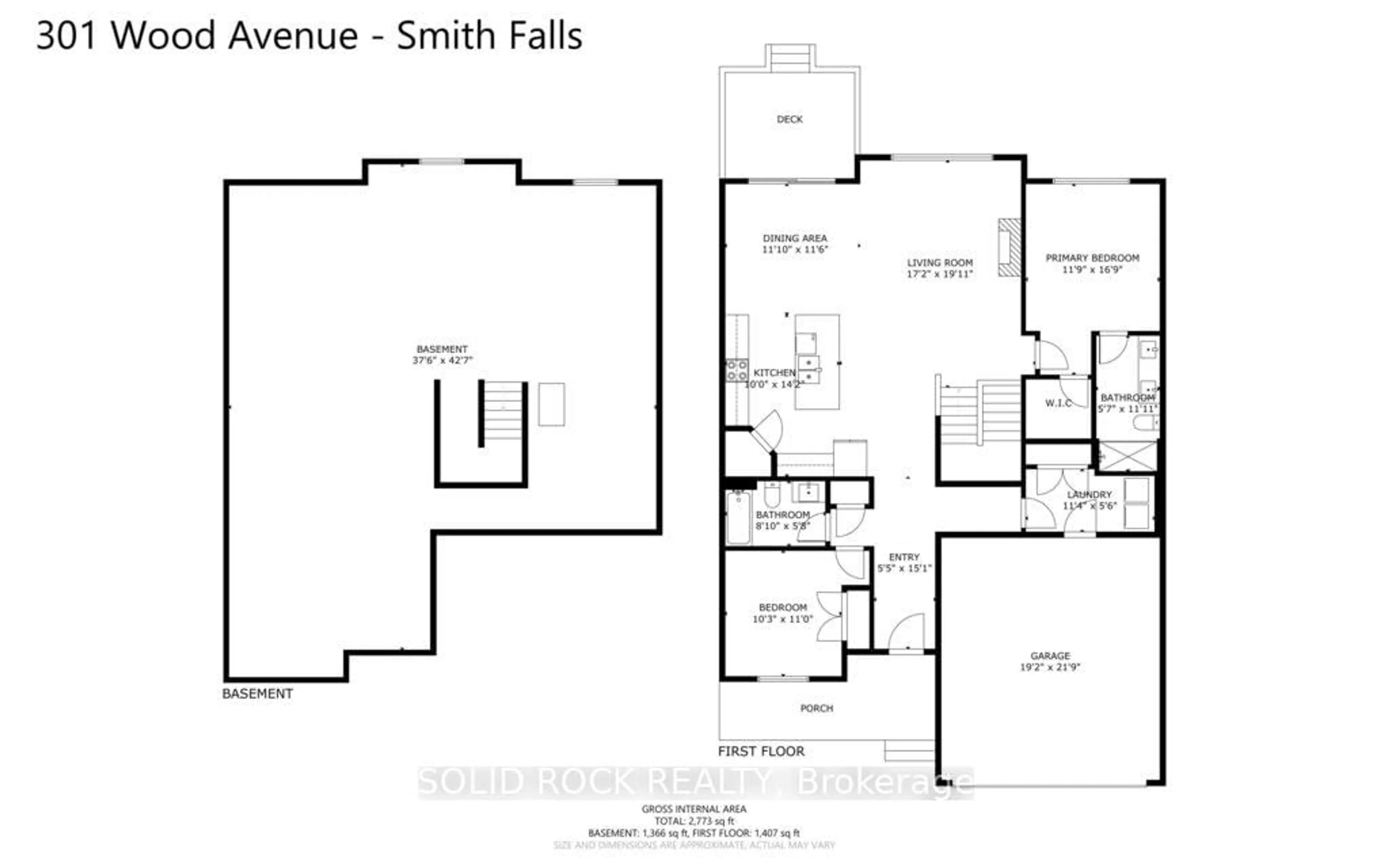 Floor plan for 301 Wood Ave, Smiths Falls Ontario K7A 5H4