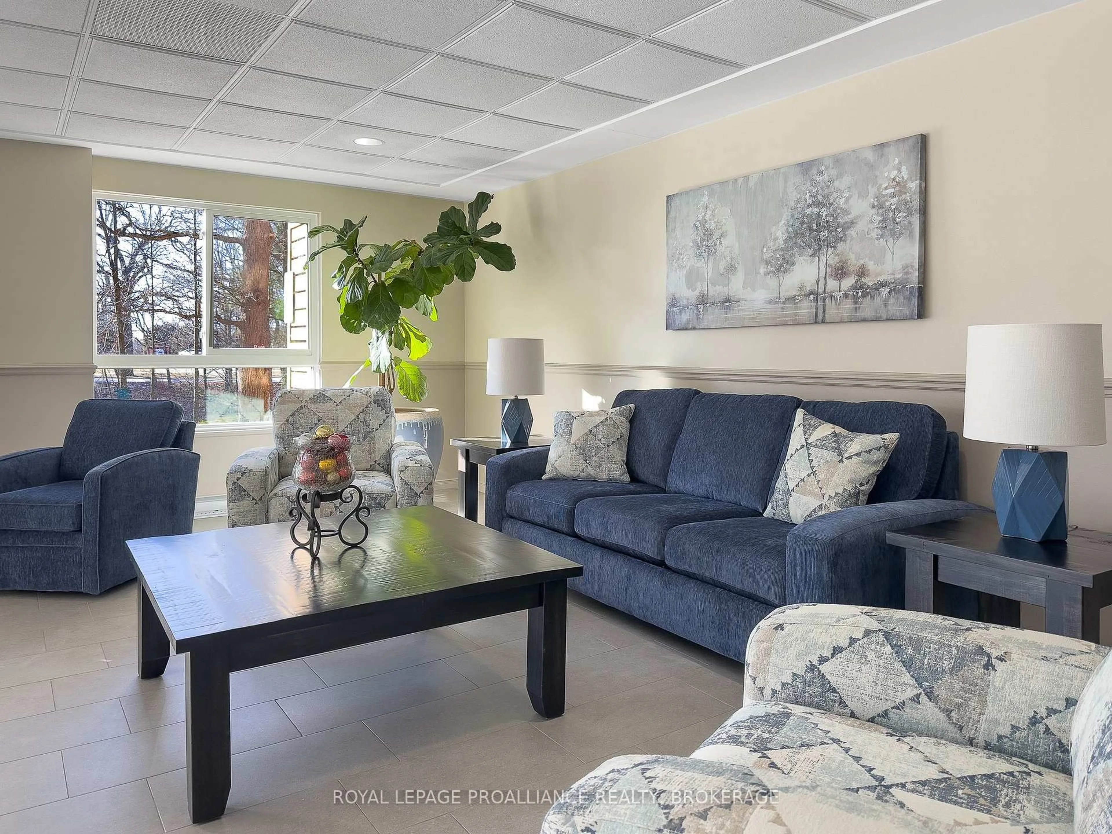 Living room with furniture, ceramic/tile floor for 115 Barrett Crt #503, Kingston Ontario K7L 5H6