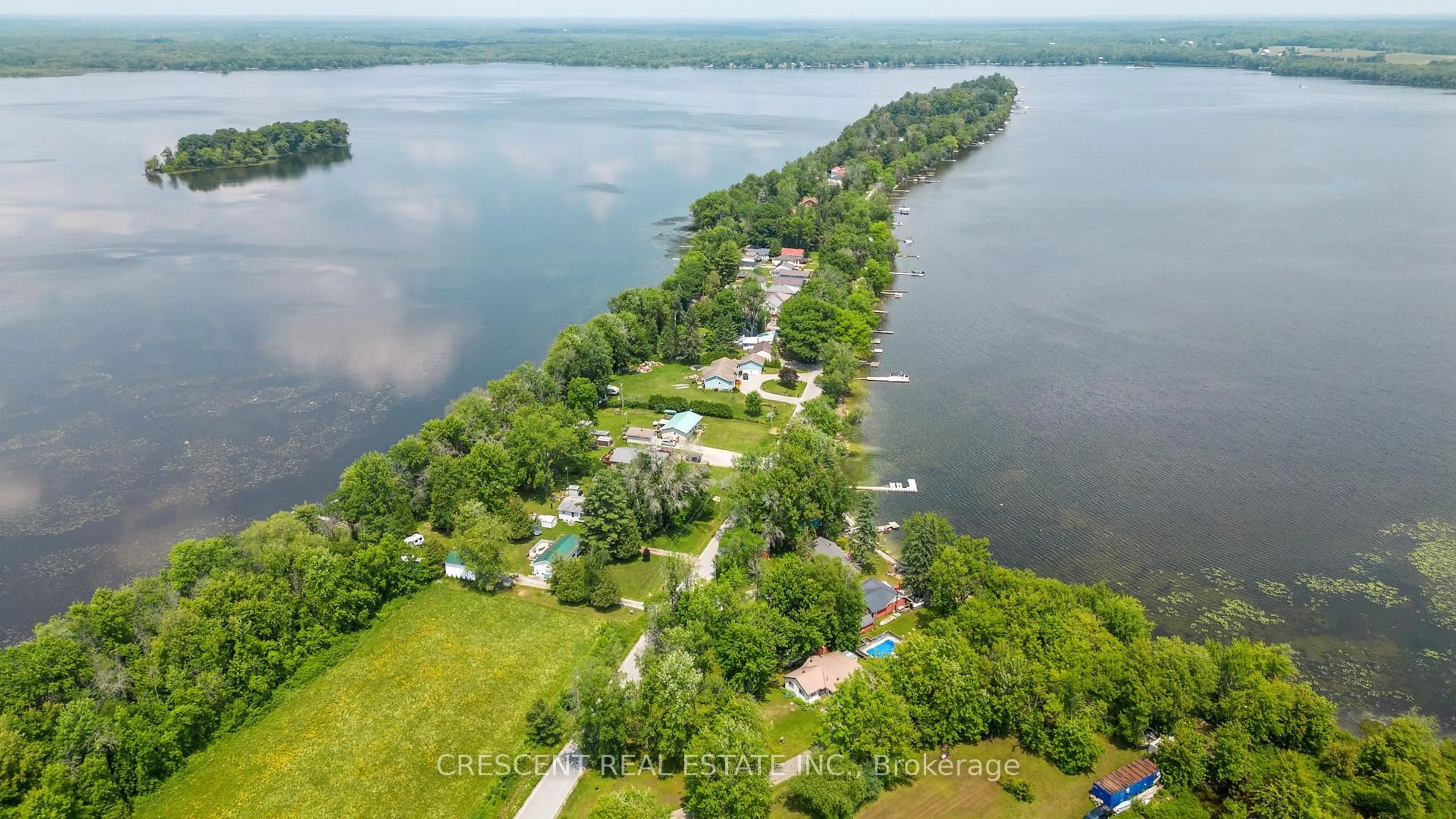 A pic from outside/outdoor area/front of a property/back of a property/a pic from drone, water/lake/river/ocean view for 241 Avery Point Rd, Kawartha Lakes Ontario L0K 1W0