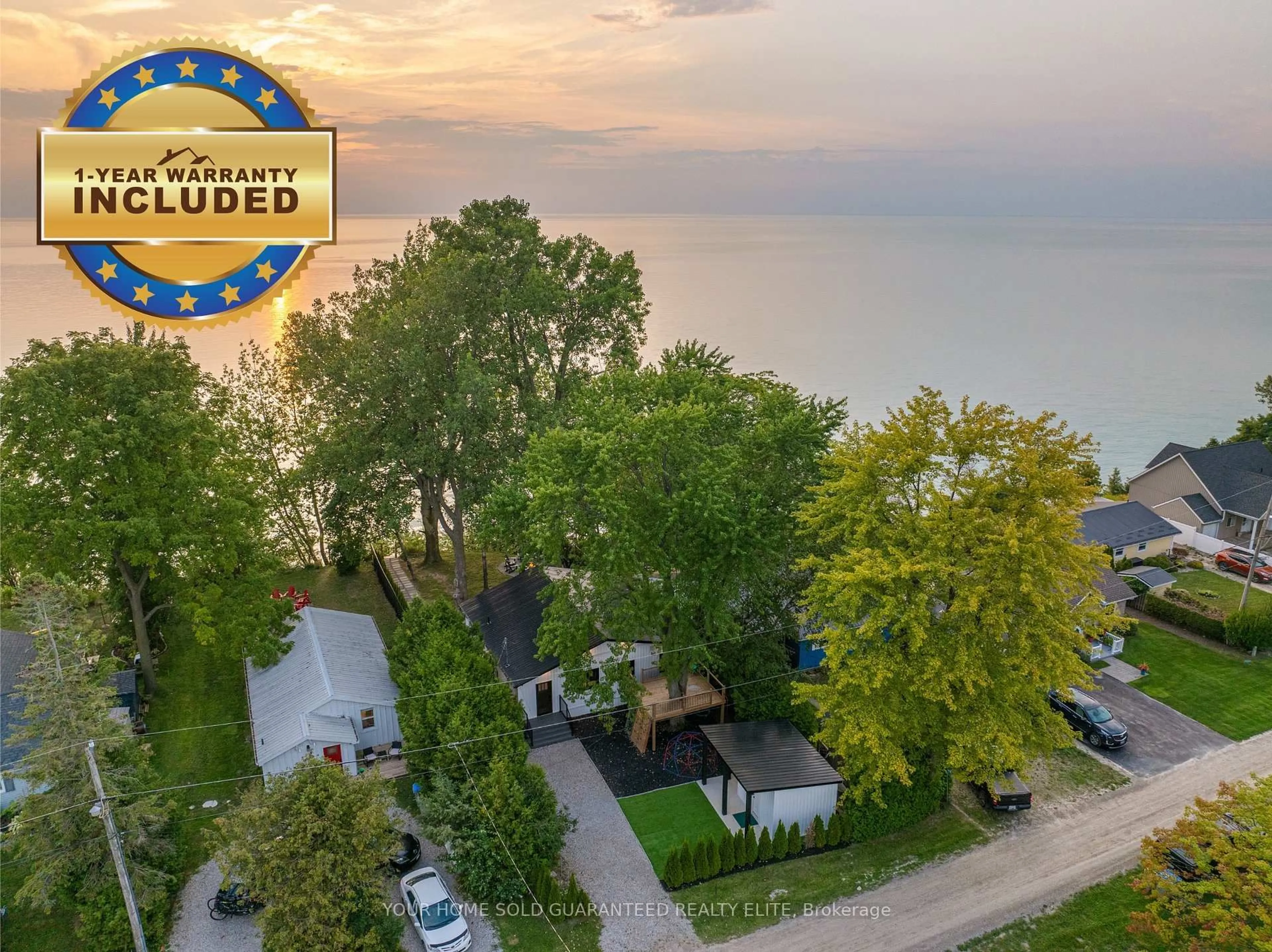 A pic from outside/outdoor area/front of a property/back of a property/a pic from drone, water/lake/river/ocean view for 71865 Sunview Ave, Bluewater Ontario N0M 1N0