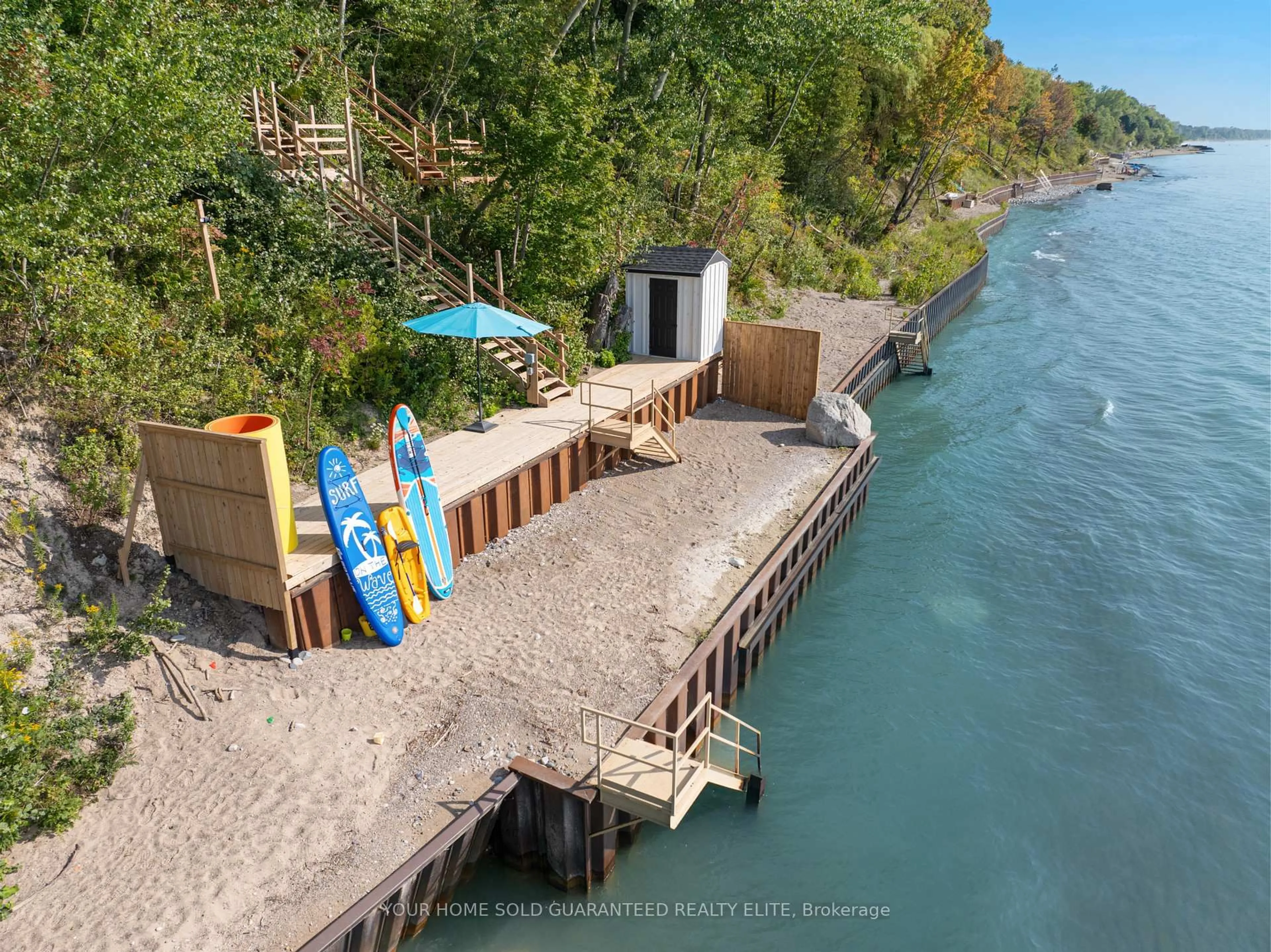 A pic from outside/outdoor area/front of a property/back of a property/a pic from drone, water/lake/river/ocean view for 71865 Sunview Ave, Bluewater Ontario N0M 1N0