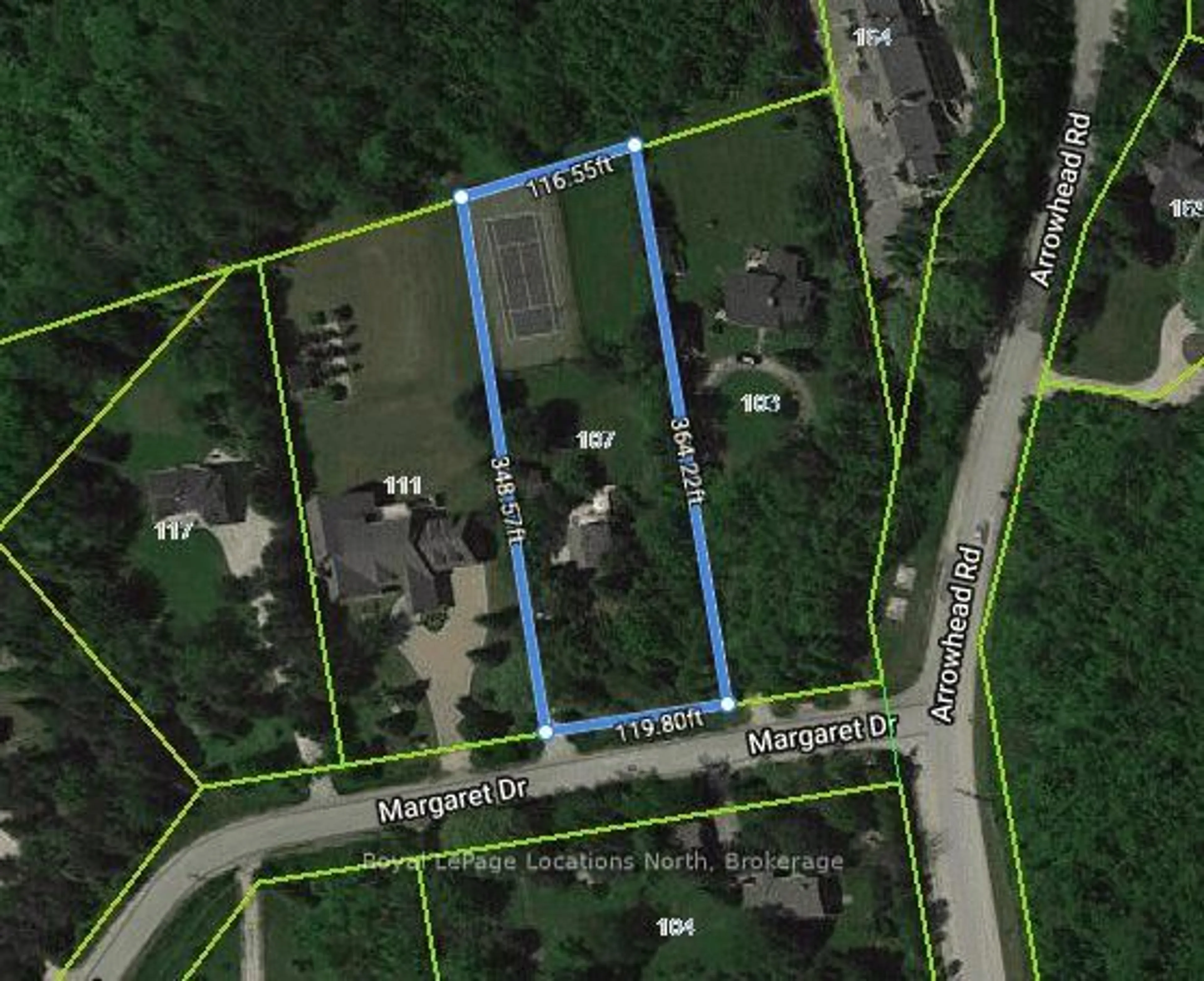 A pic from outside/outdoor area/front of a property/back of a property/a pic from drone, street for 107 Margaret Dr, Blue Mountains Ontario L9Y 0T5