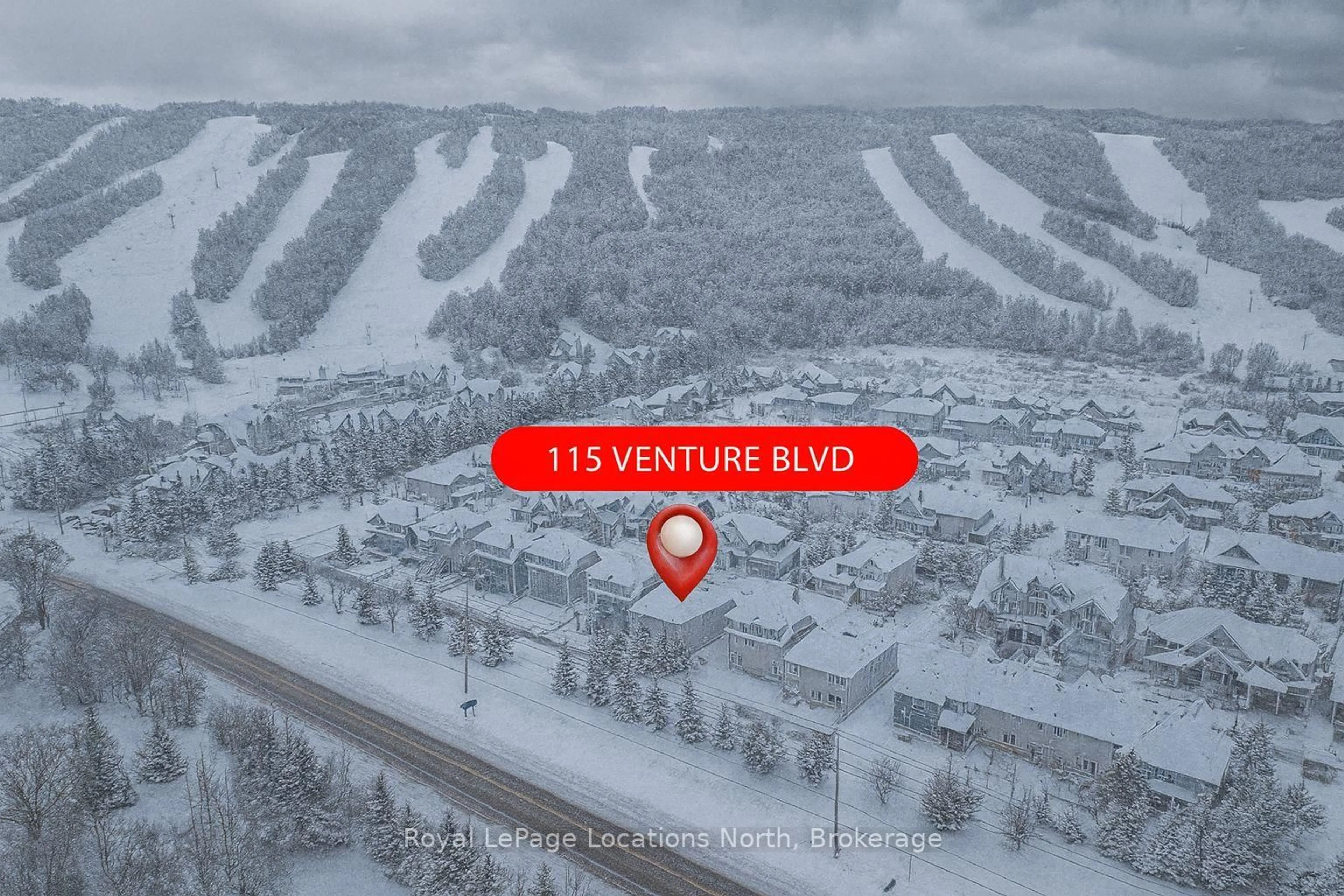 A pic from outside/outdoor area/front of a property/back of a property/a pic from drone, mountain view for 115 Venture Blvd, Blue Mountains Ontario L9Y 0B6