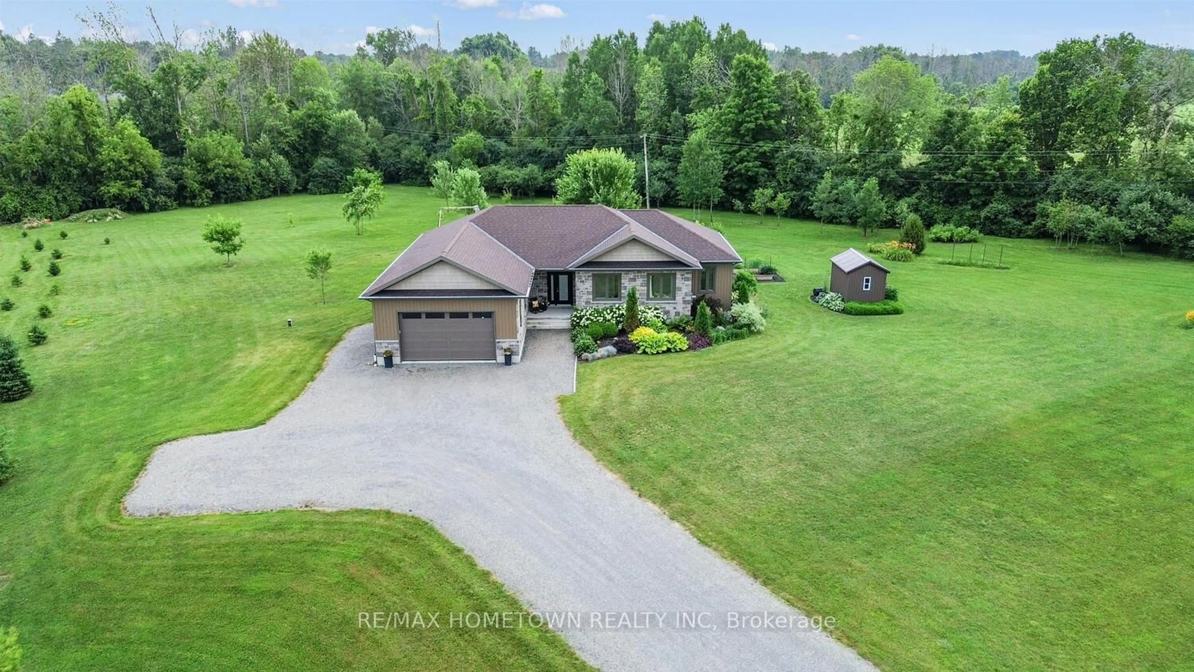 A pic from outside/outdoor area/front of a property/back of a property/a pic from drone, water/lake/river/ocean view for 9145 County Road 6 Rd, Augusta Ontario K0G 1R0