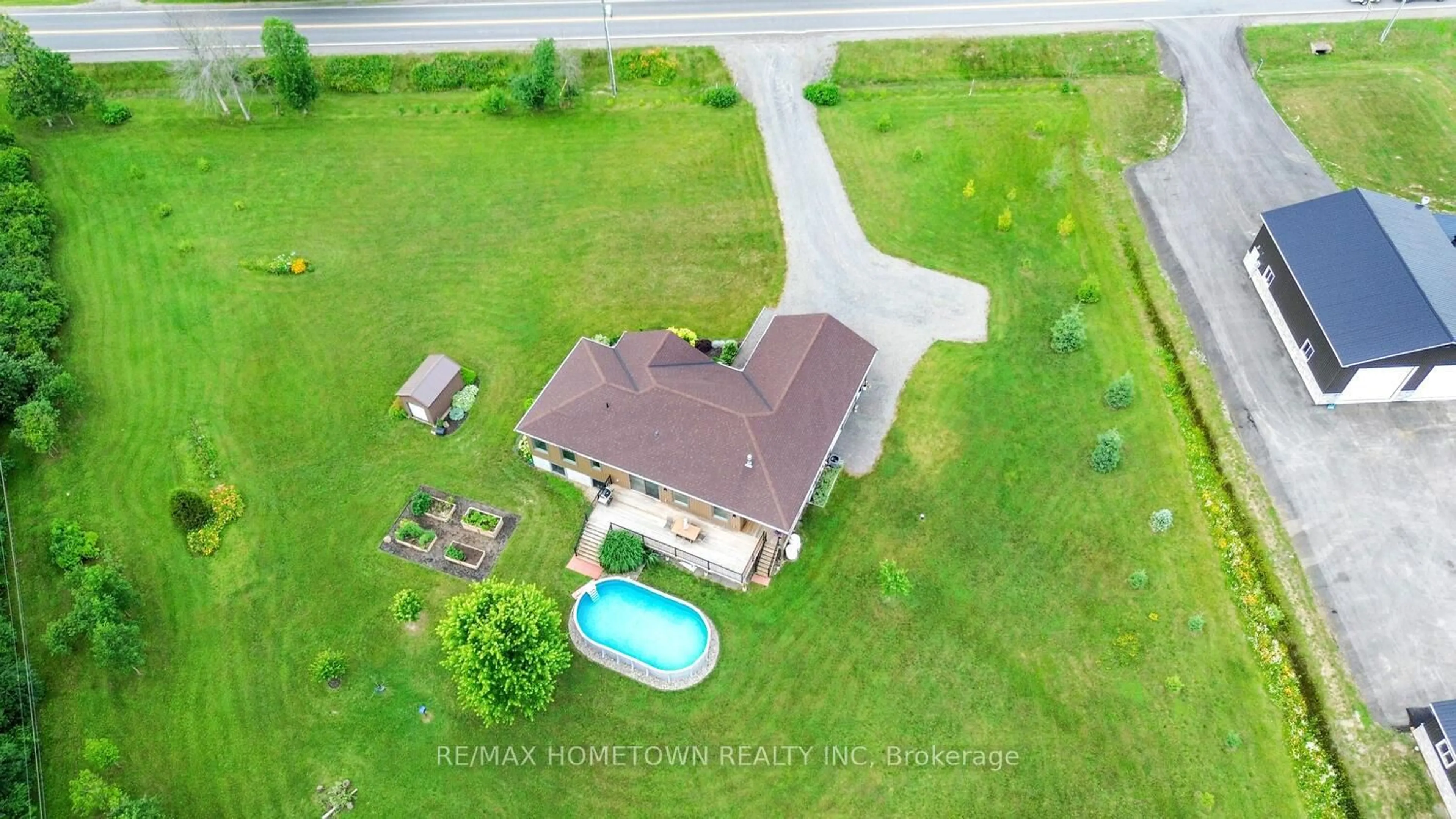 A pic from outside/outdoor area/front of a property/back of a property/a pic from drone, water/lake/river/ocean view for 9145 County Road 6 Rd, Augusta Ontario K0G 1R0