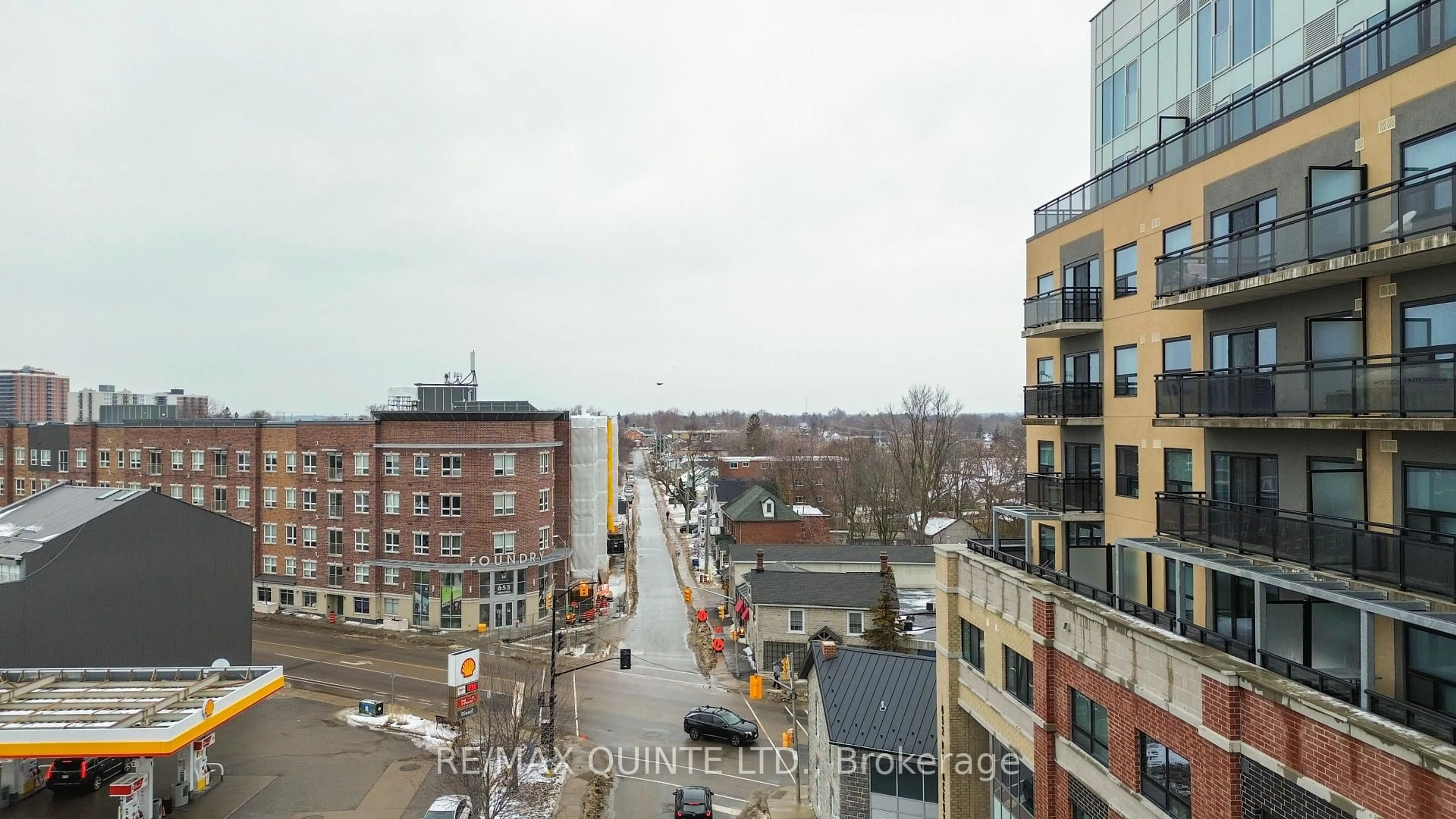 A pic from outside/outdoor area/front of a property/back of a property/a pic from drone, city buildings view from balcony for 652 Princess St #336, Kingston Ontario K7L 1E5