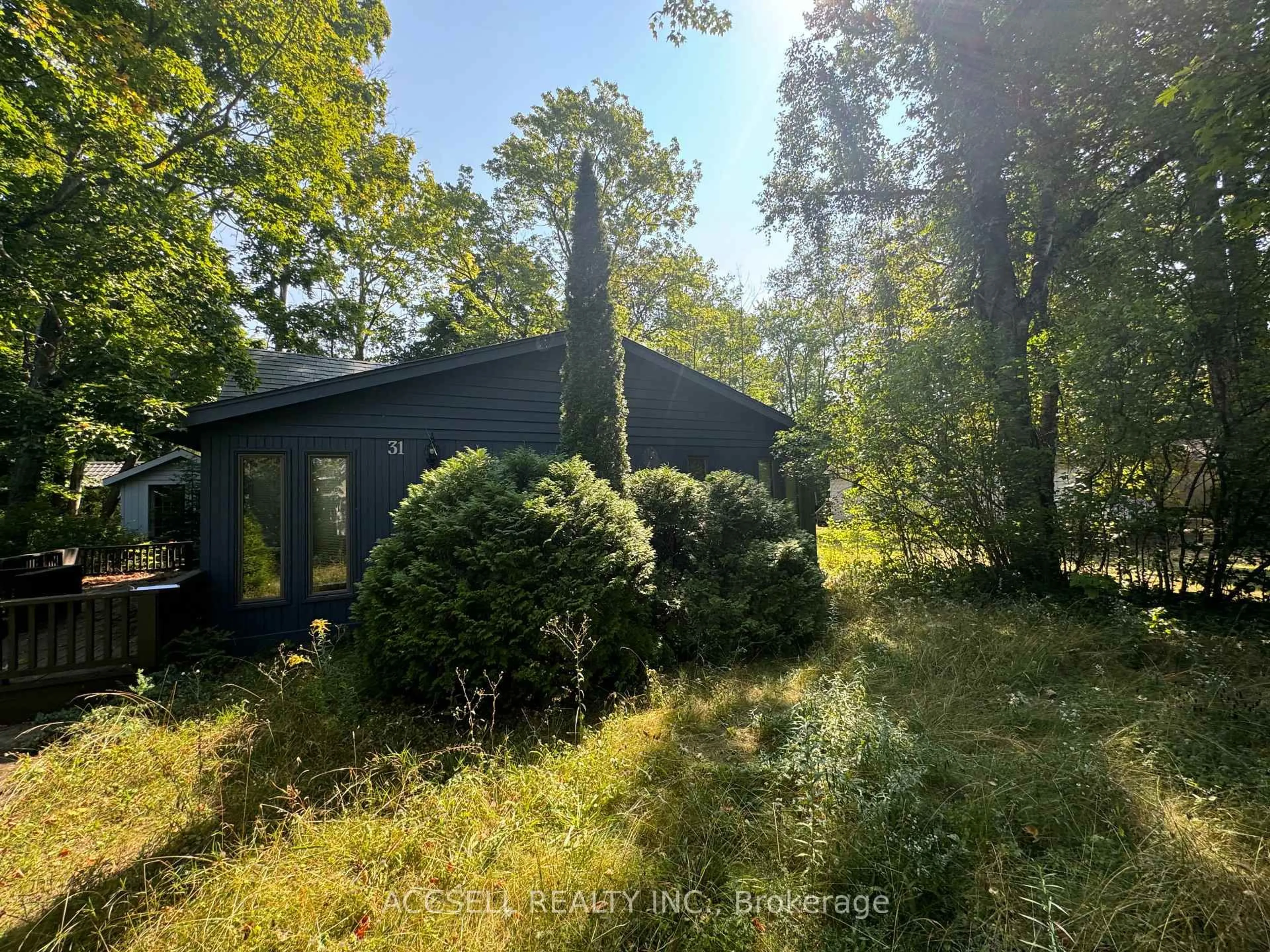 A pic from outside/outdoor area/front of a property/back of a property/a pic from drone, forest/trees view for 31 Barrie Ave, South Bruce Peninsula Ontario N0H 2G0